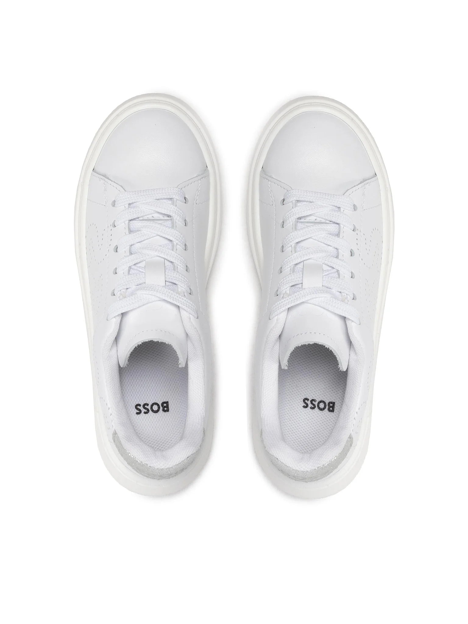 Boss Sapatilhas Sneakers Shoes J19071 Whi Silver Branco Prateado_shot4