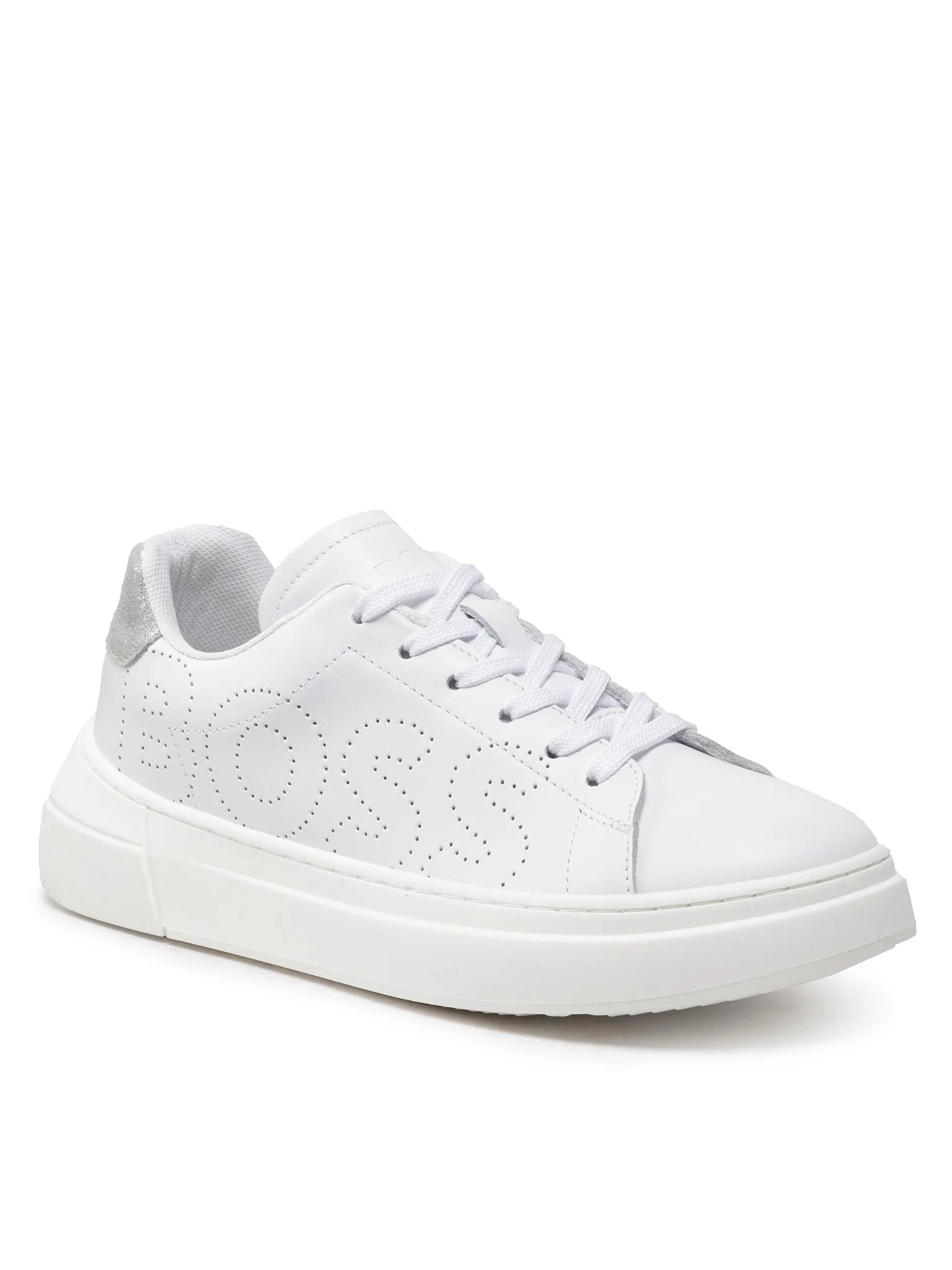 Boss Sapatilhas Sneakers Shoes J19071 Whi Silver Branco Prateado_shot5