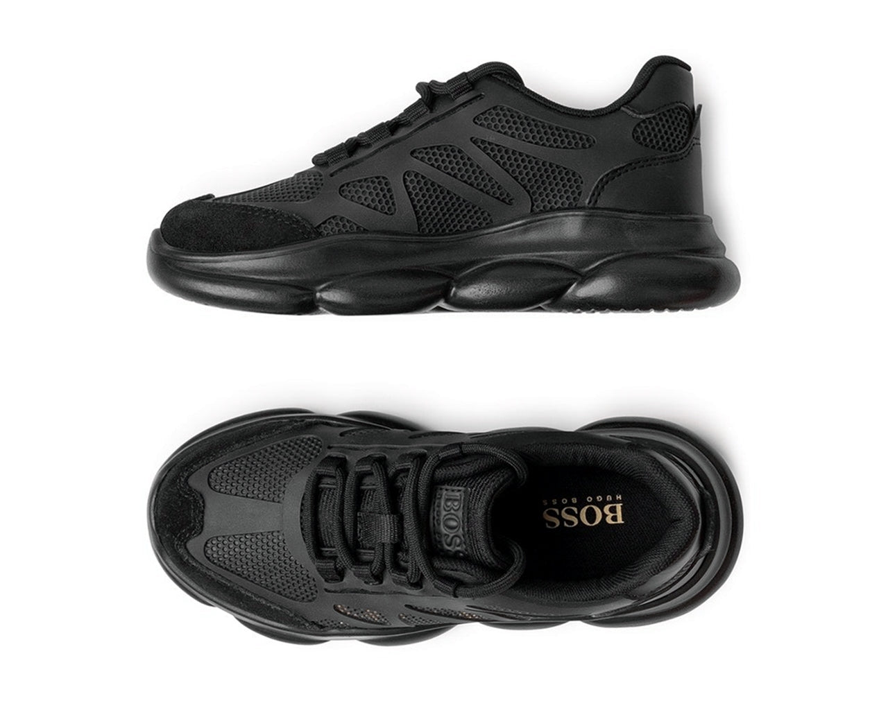 Boss Sapatilhas Sneakers Shoes J29301 Blk Gold Preto Ouro_shot5