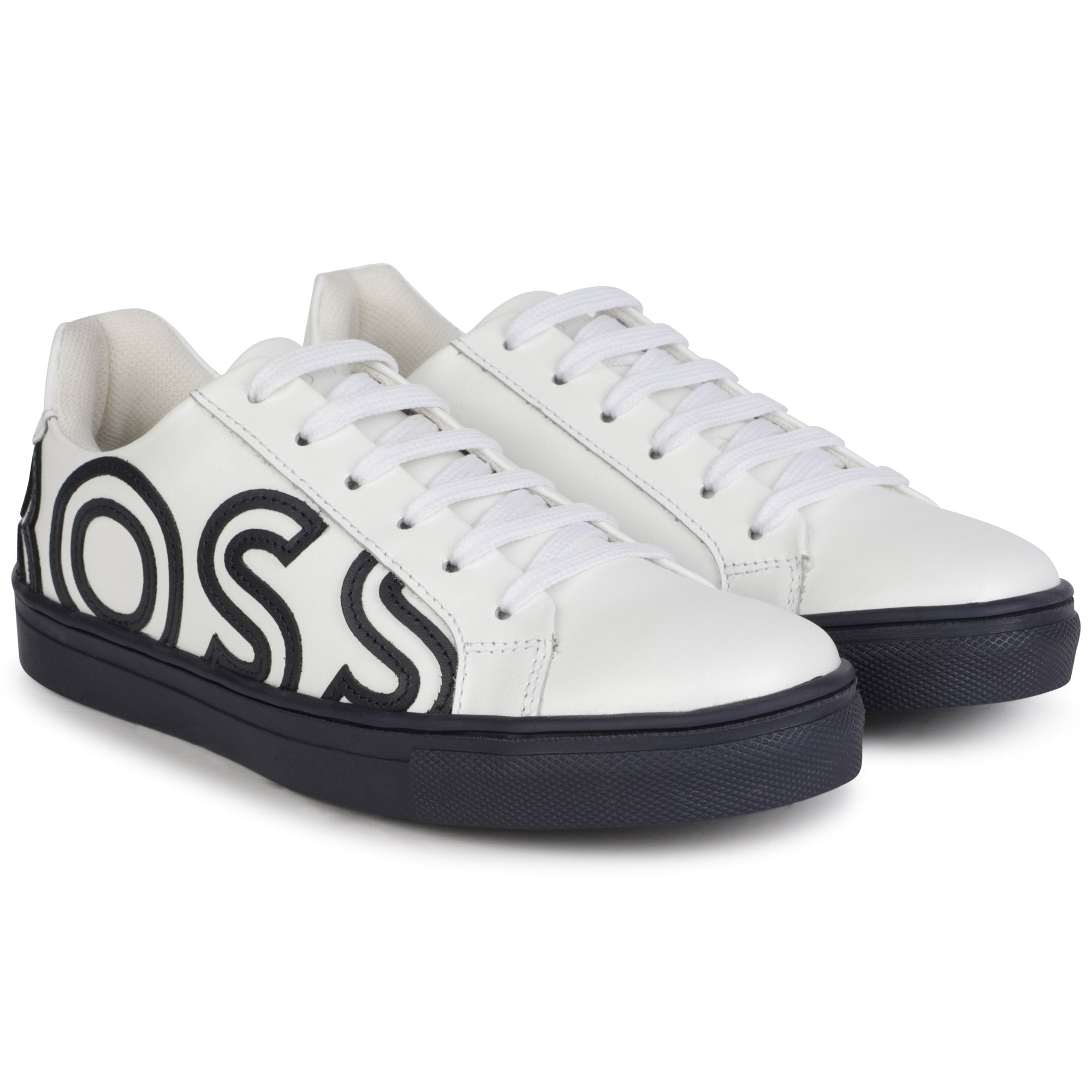 Boss Sapatilhas Sneakers Shoes J29330 Whi Black Branco Preto_shot4