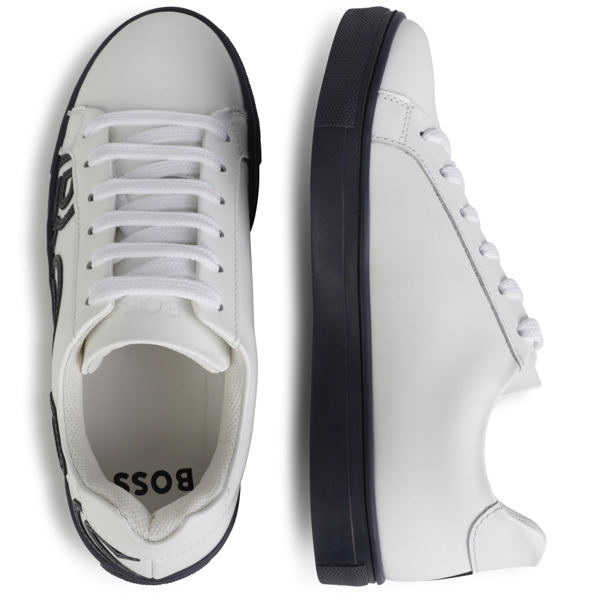 Boss Sapatilhas Sneakers Shoes J29330 Whi Black Branco Preto_shot6