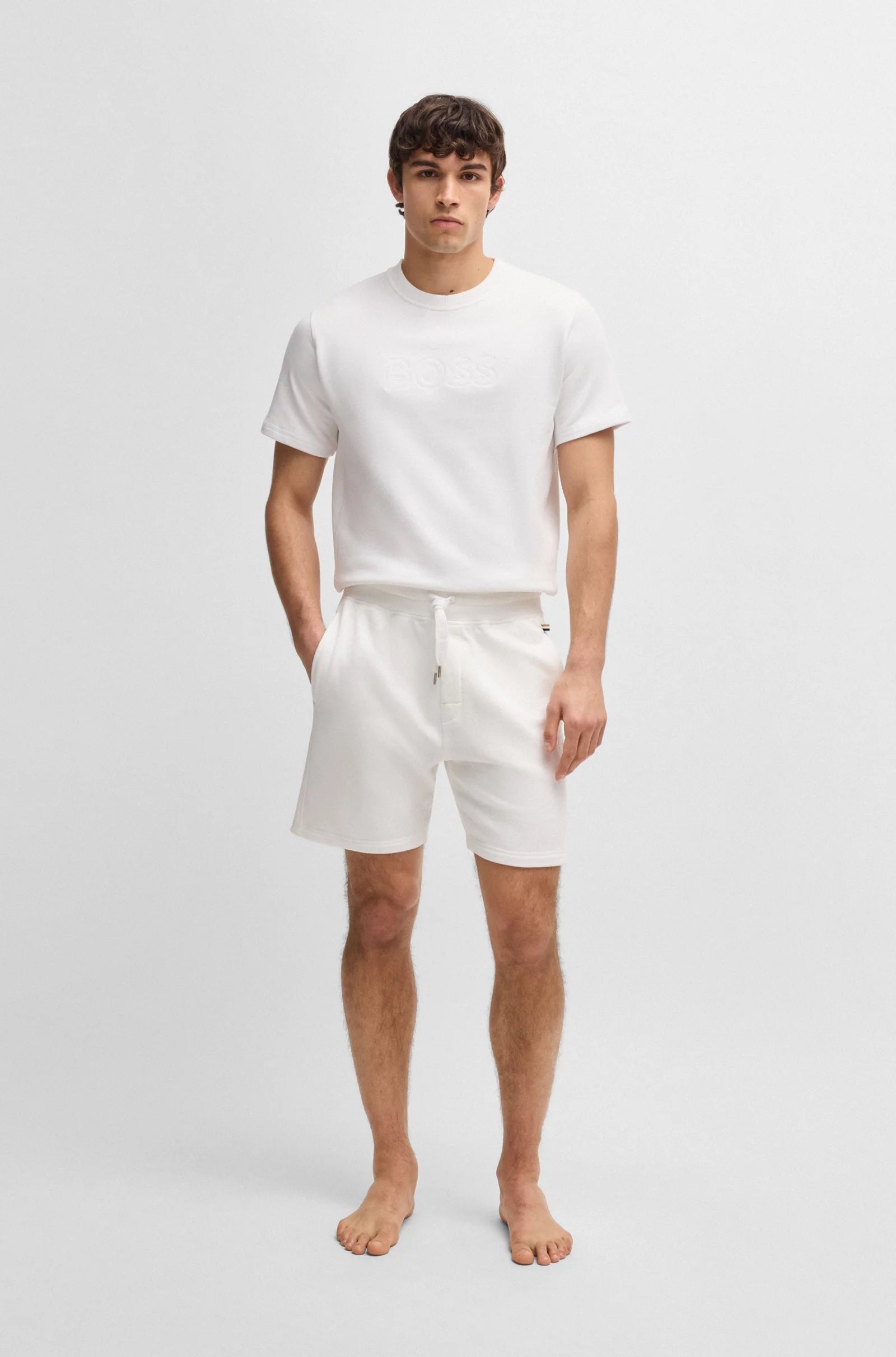 Boss T Shirt David T Shirt White Branco_shot2