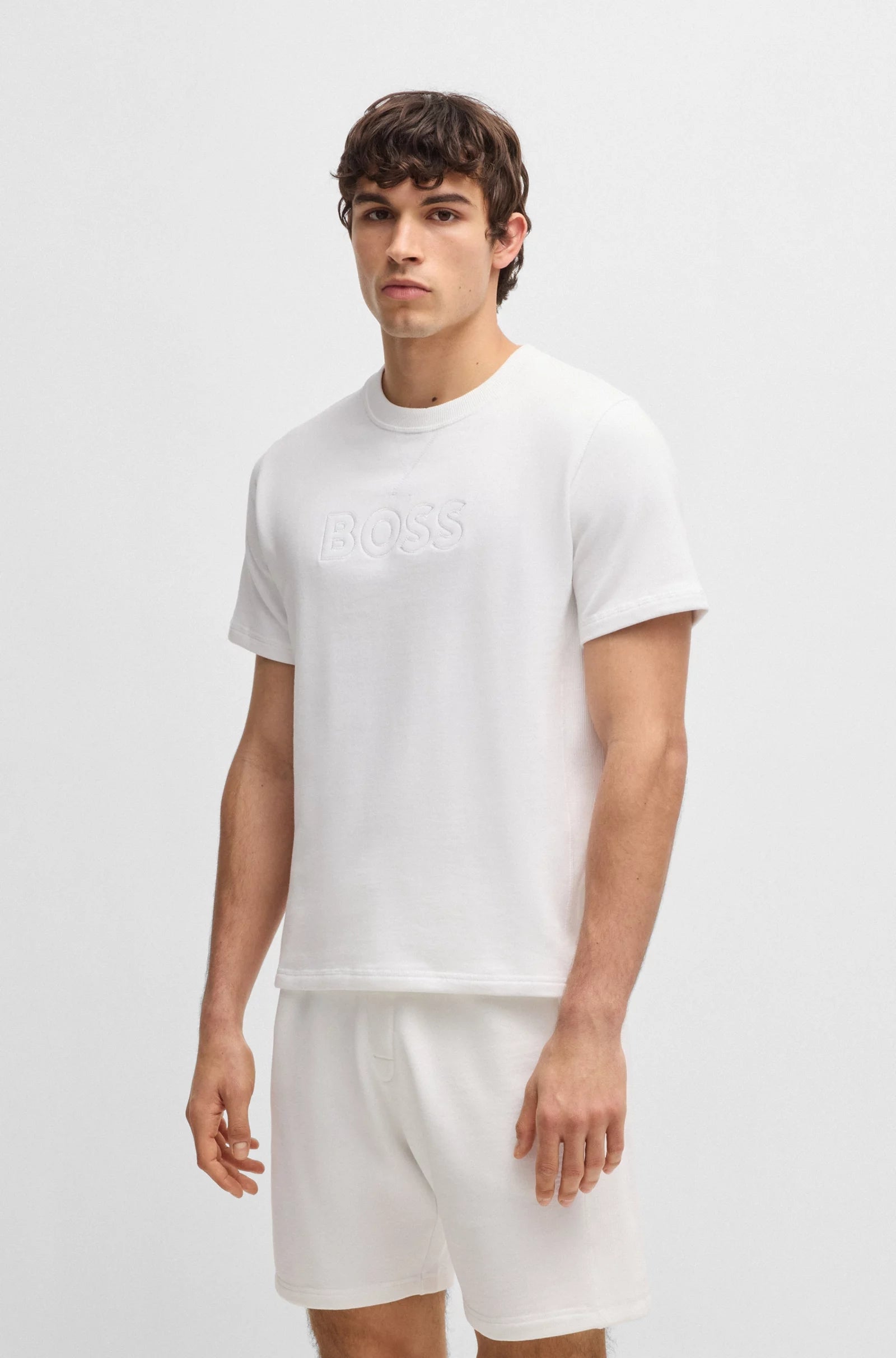 Boss T Shirt David T Shirt White Branco_shot4