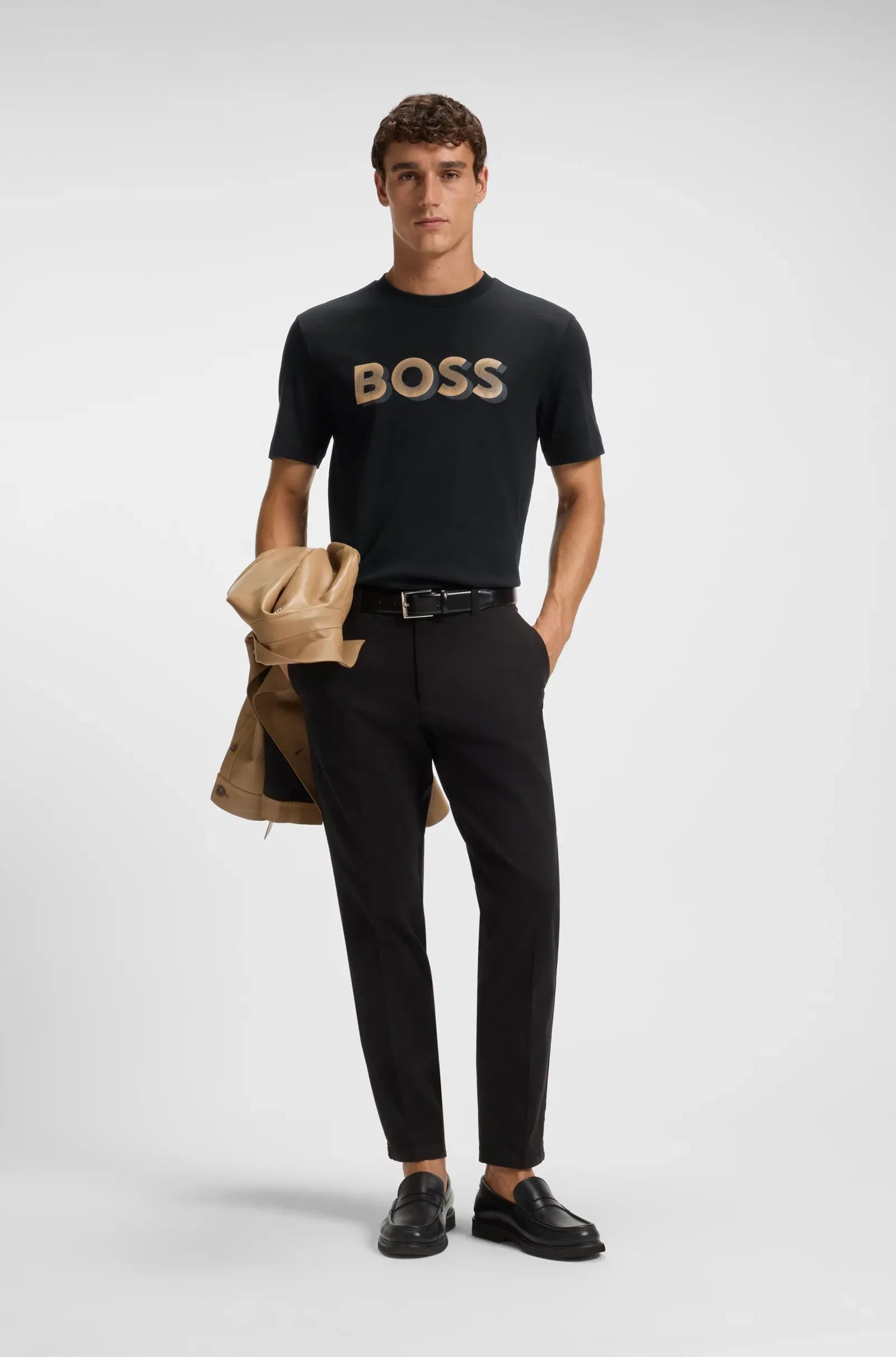 Boss T Shirt H Thompson 656 Black Preto_shot3