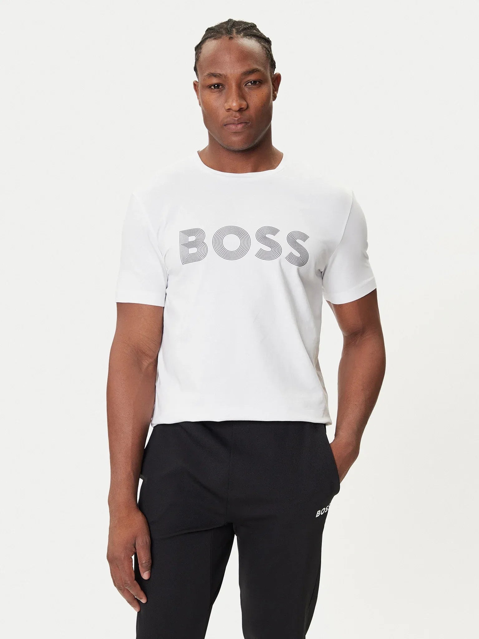 Boss T Shirt T Shirt 2 White Branco_shot1