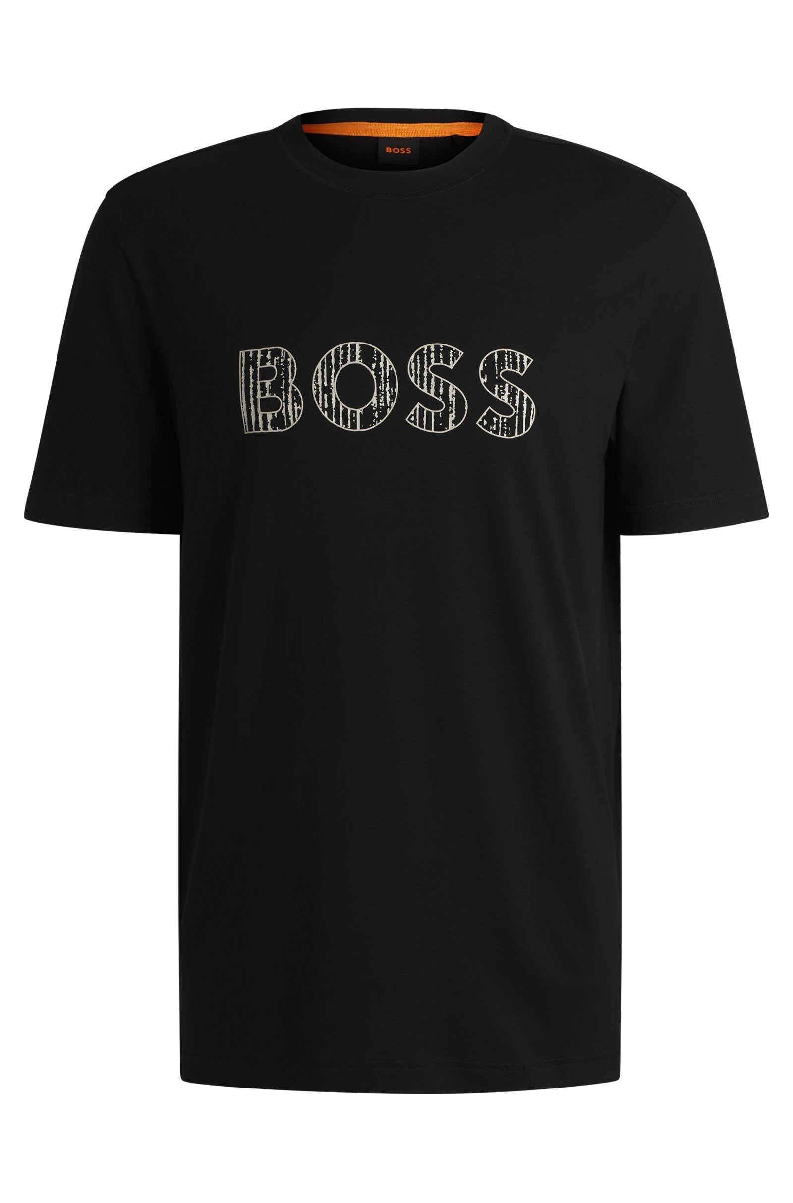 Boss T Shirt Te Logotexture Black Preto_shot1