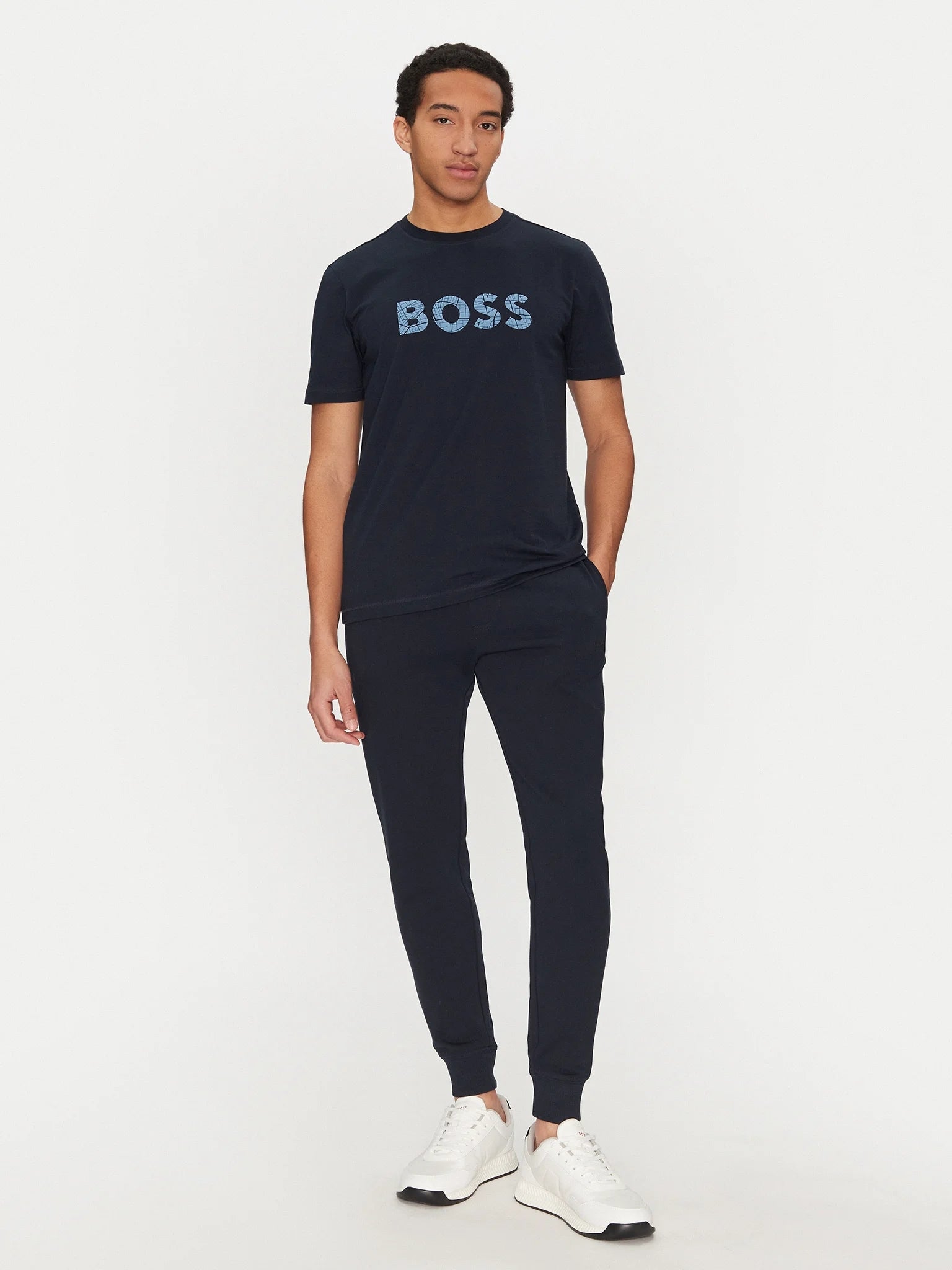 Boss T Shirt Te Logotexture Dk.blue Azul Escuro_shot2