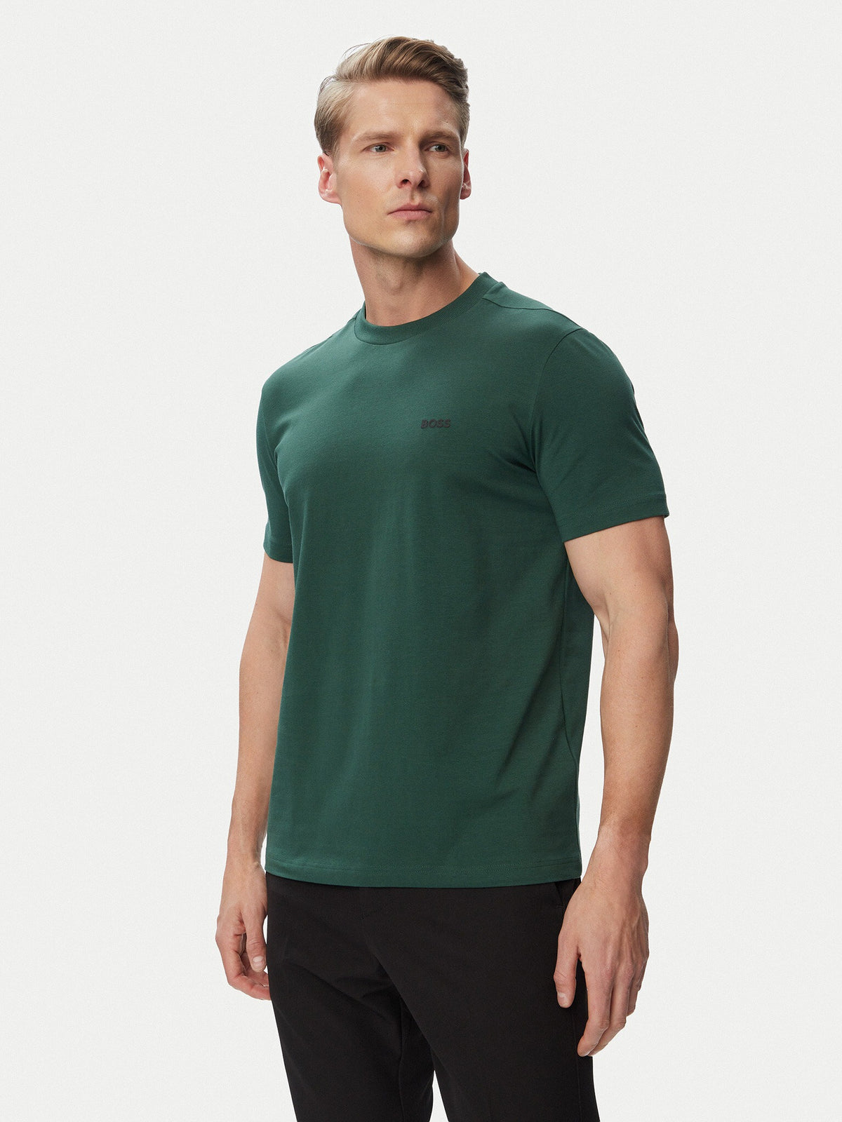 Boss T Shirt Tee 50506373 Dk.green Verde Escuro_shot1