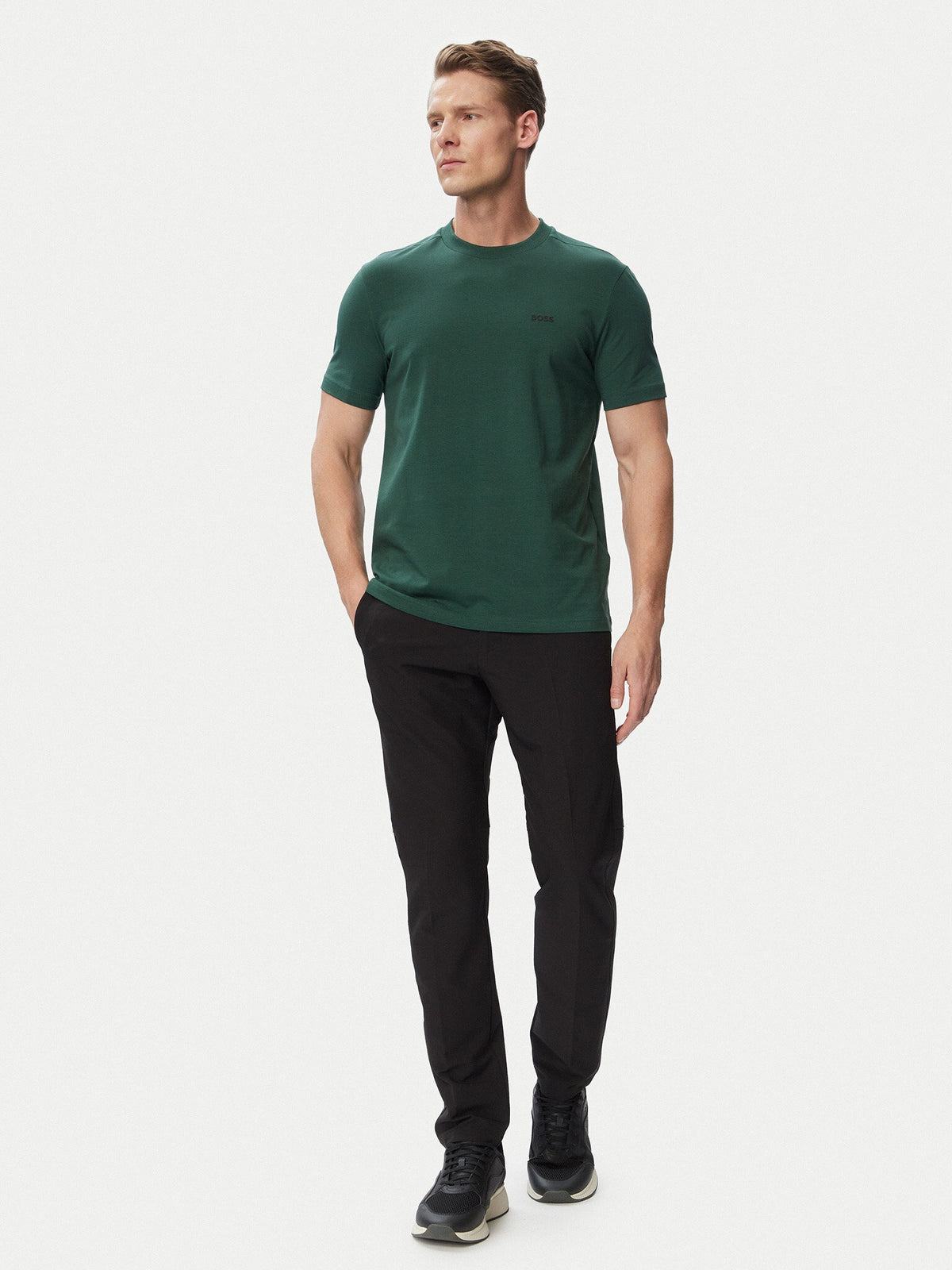 Boss T Shirt Tee 50506373 Dk.green Verde Escuro_shot2
