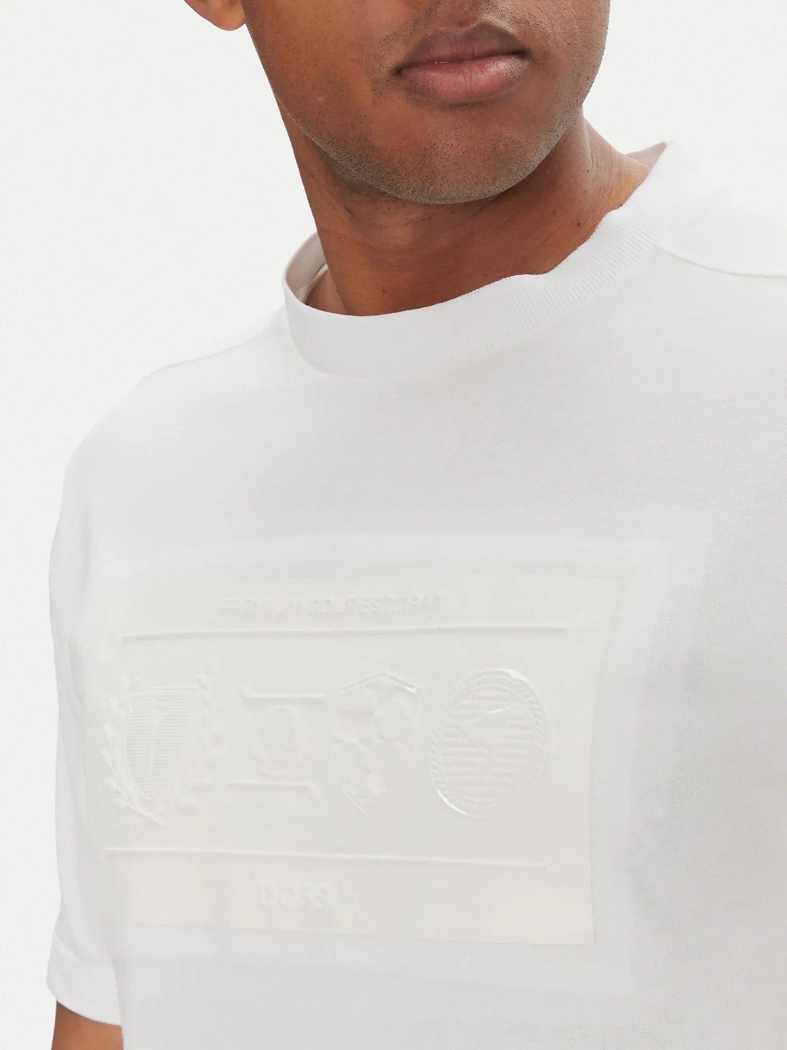 Boss T Shirt Tee Heritage White Branco_shot5