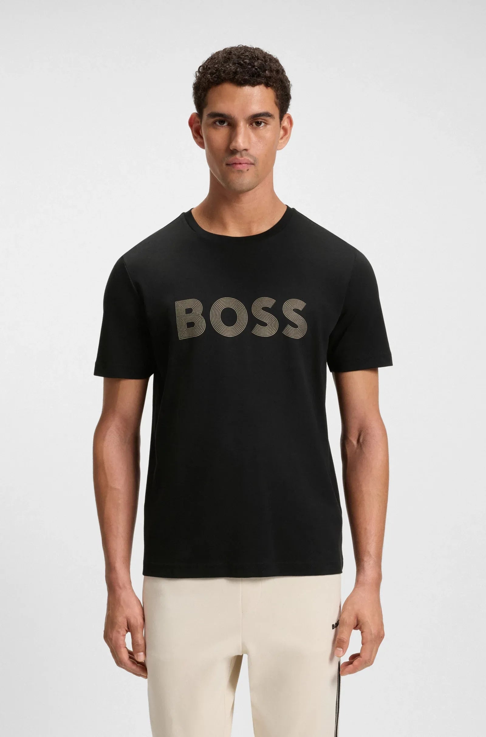 Boss T Shirt Tee Logo Futur Black Preto_shot1