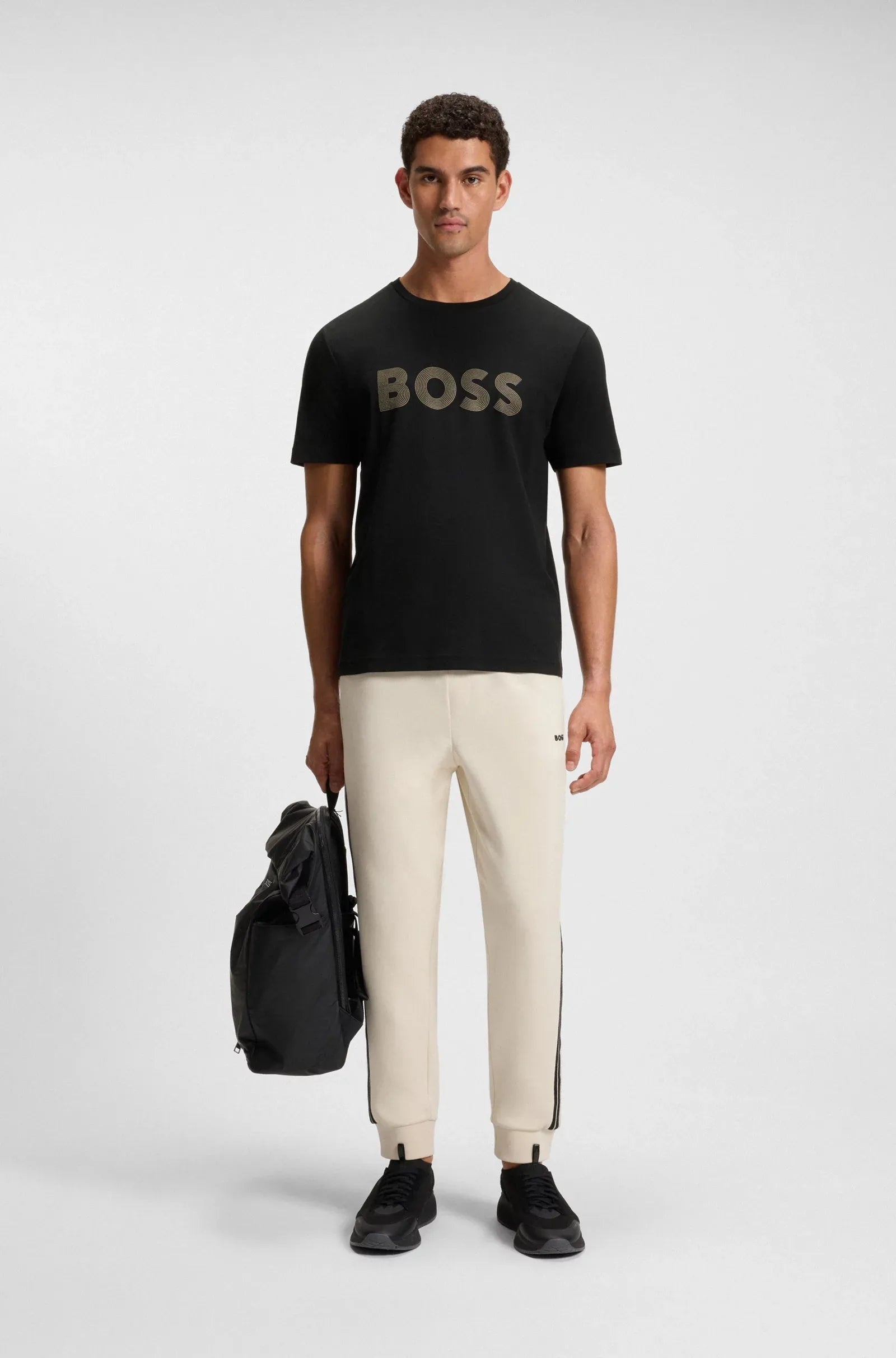 Boss T Shirt Tee Logo Futur Black Preto_shot3