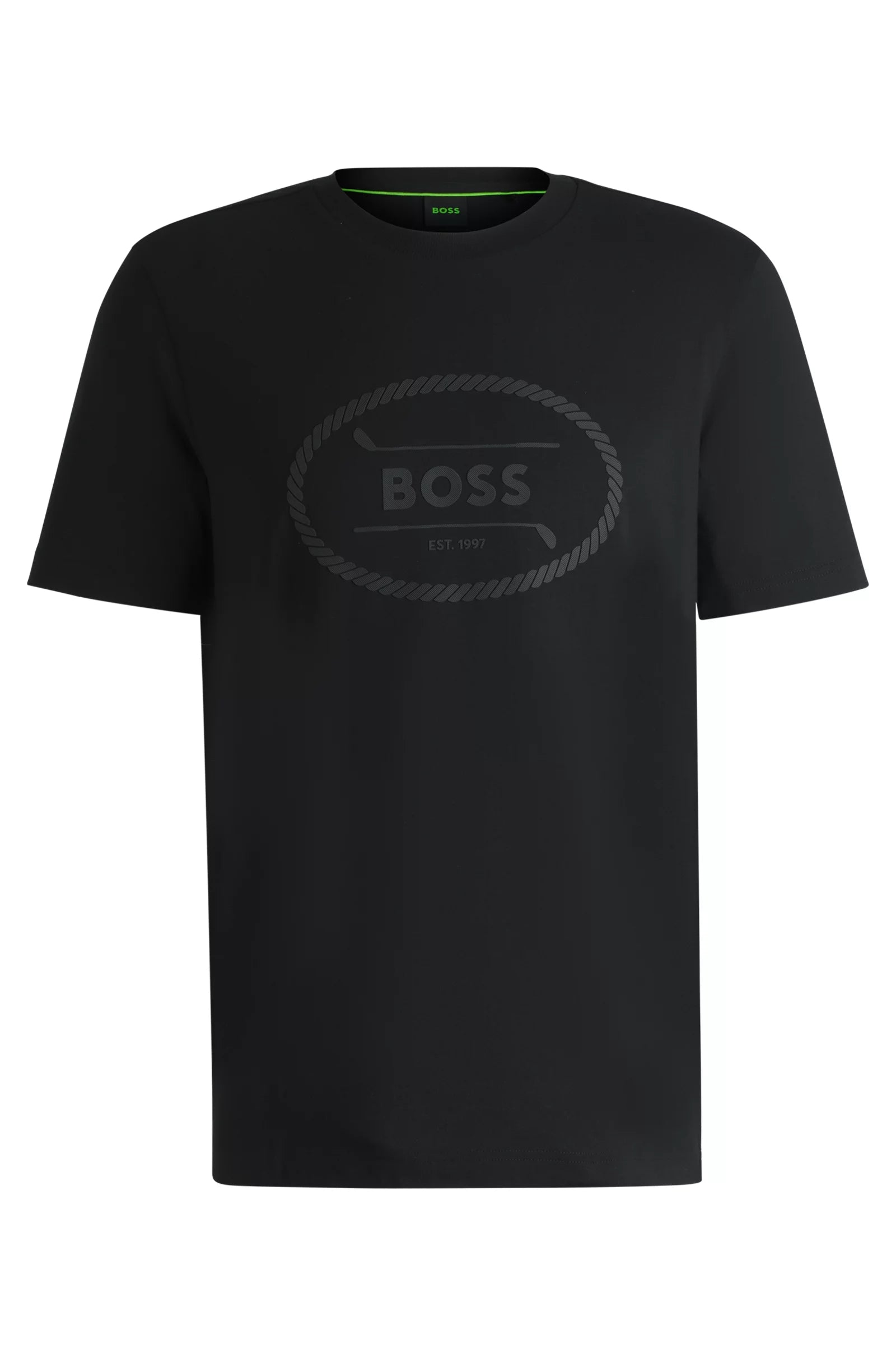 Boss T Shirt Tee Logo Herit Black Preto_shot1