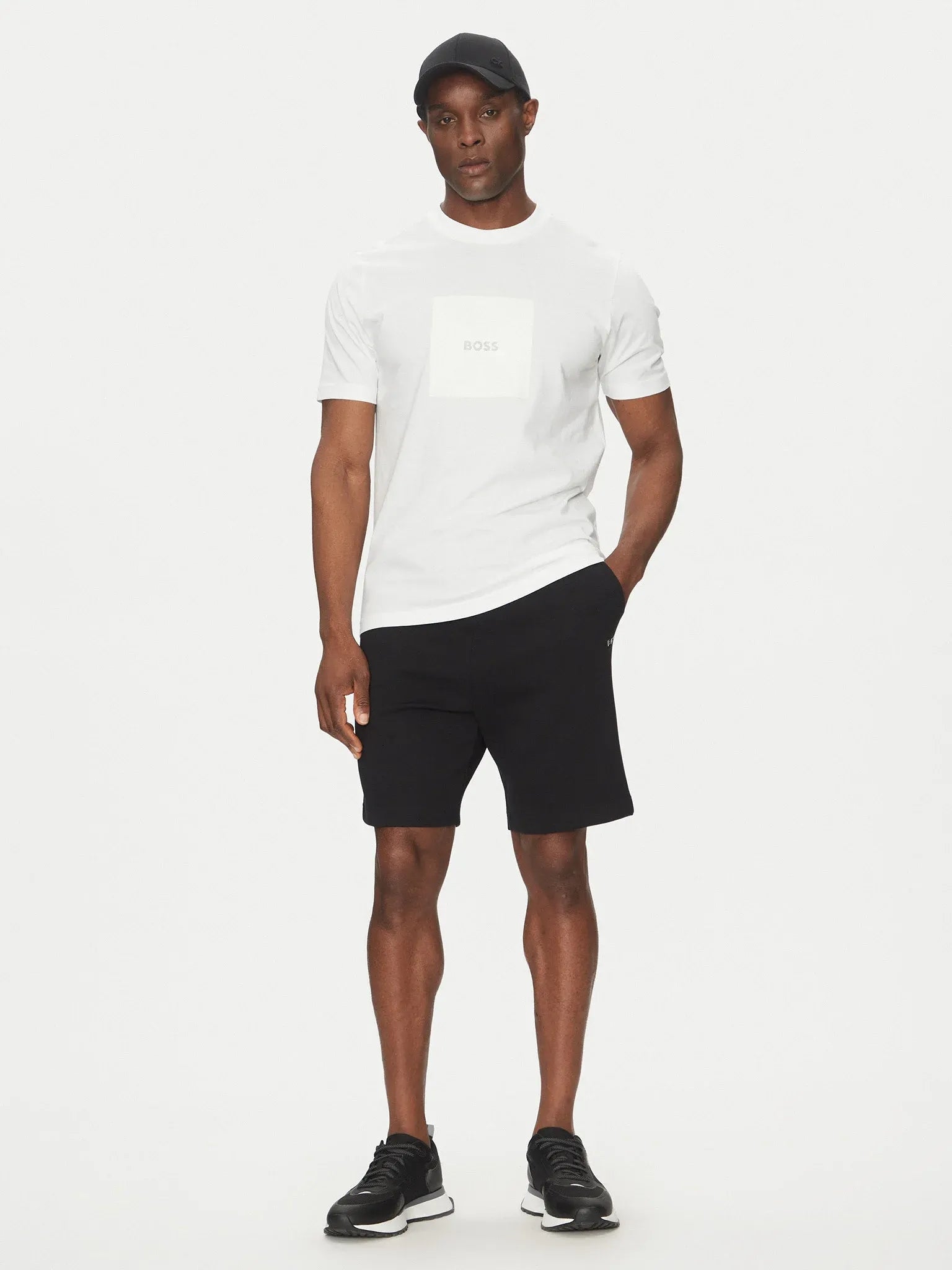 Boss T Shirt Tee Logo Rib White Branco_shot1