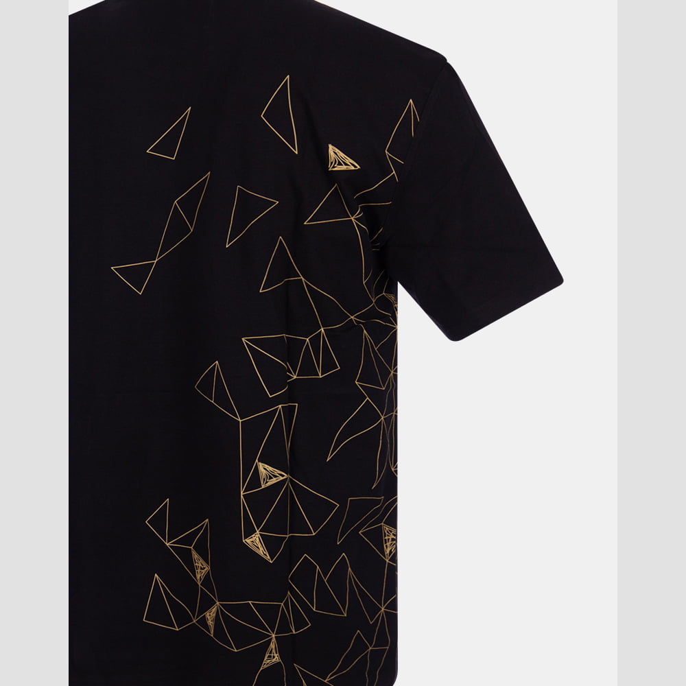 Boss T Shirt Teego2 Blk Gold Preto Ouro Shot3