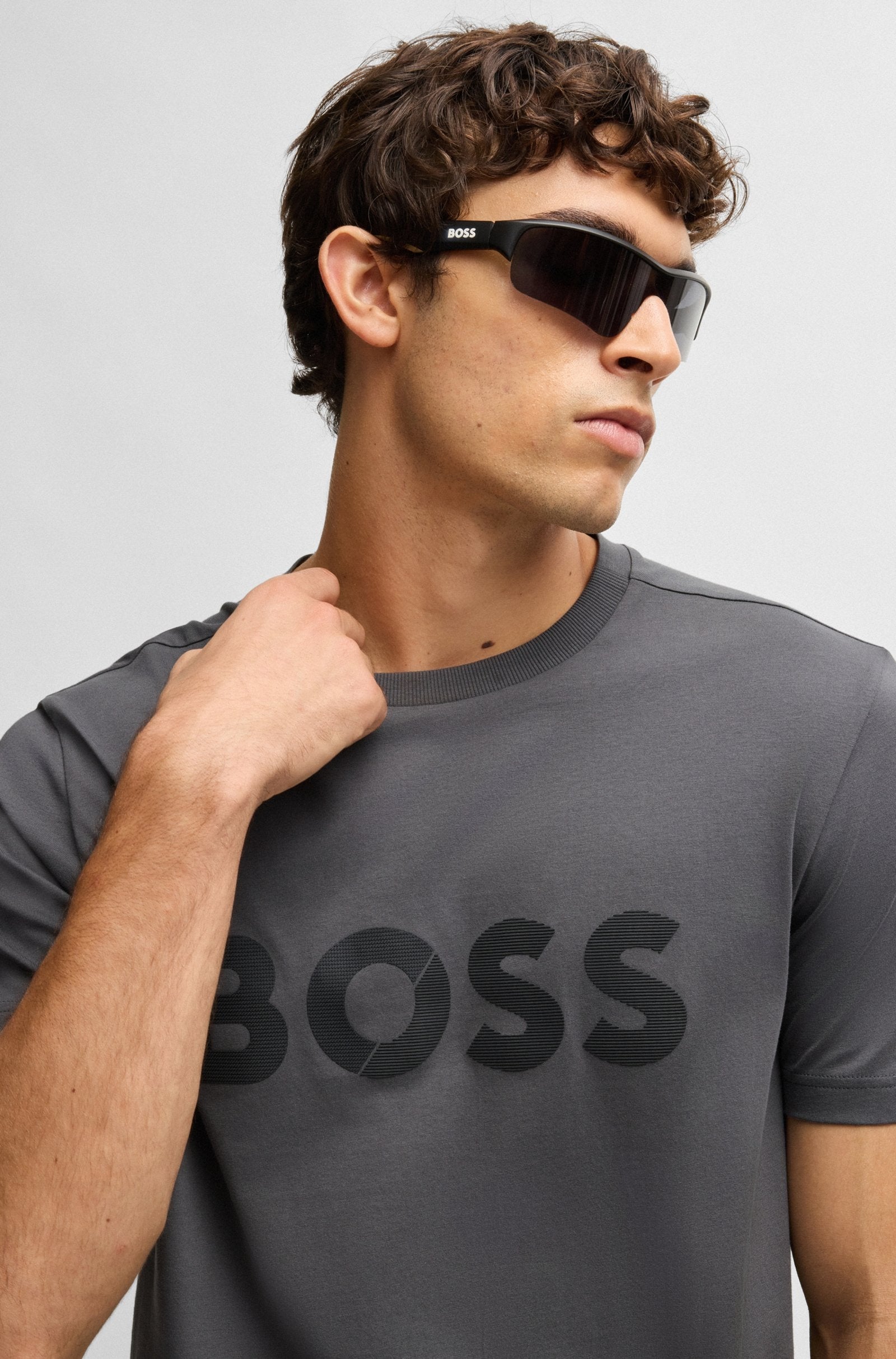 Boss T Shirt Teetapelogo Dk.grey Cinza Escuro_shot3