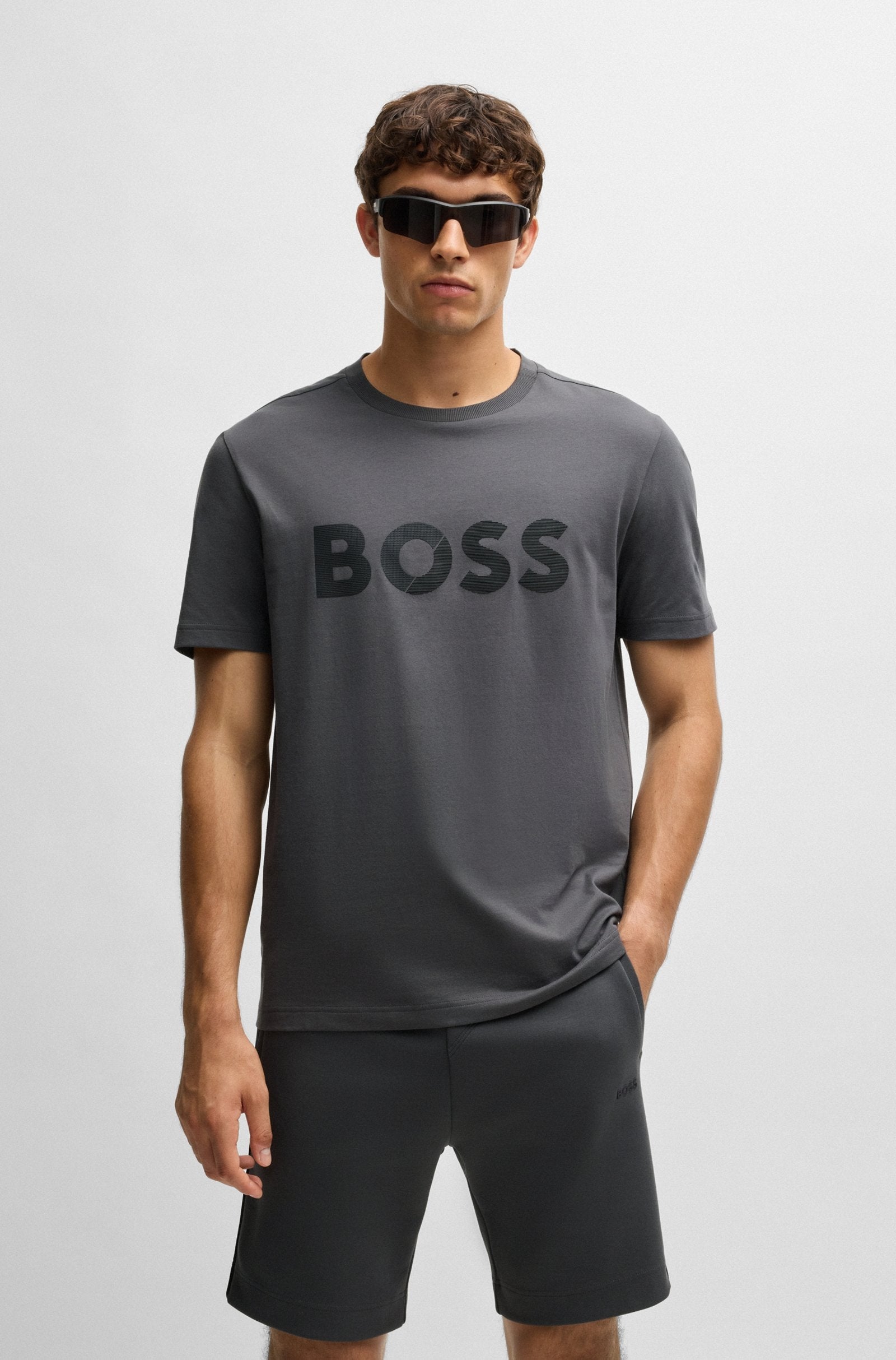 Boss T Shirt Teetapelogo Dk.grey Cinza Escuro_shot4