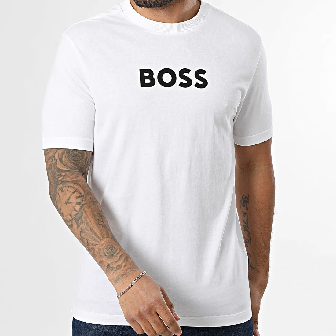 Boss T Shirt Ts Logo White Branco_shot3