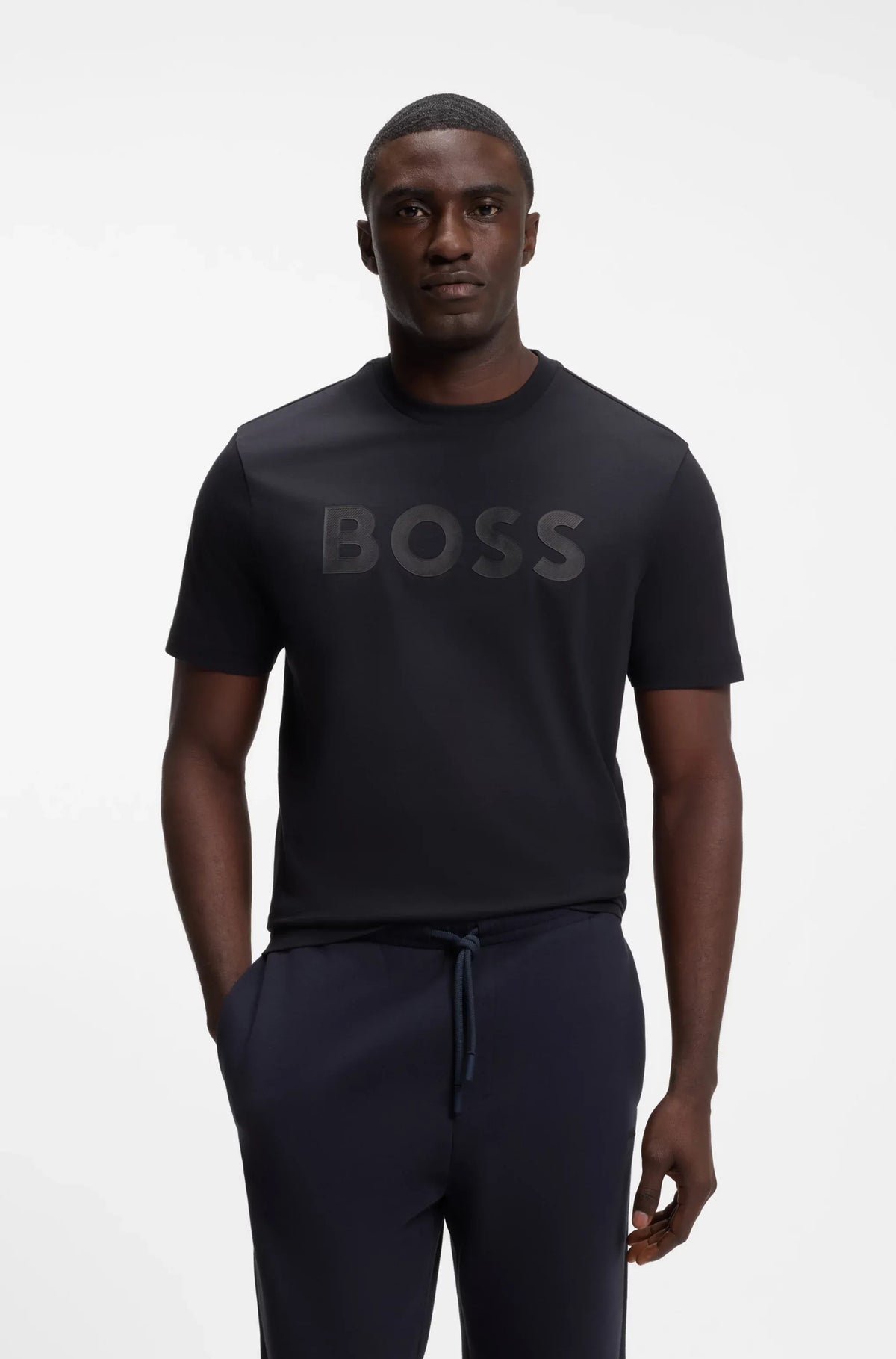 Boss T Shirt Ts Structure L Dk.blue Azul Escuro_shot1