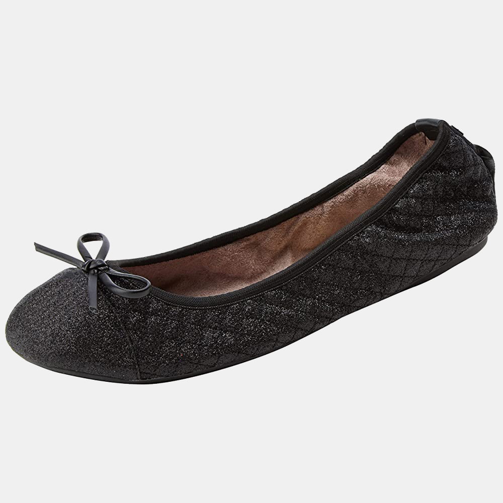 Butterfly Twists Sabrinas Ballet Flats Olivia Black Glit Preto Glitter Shot7
