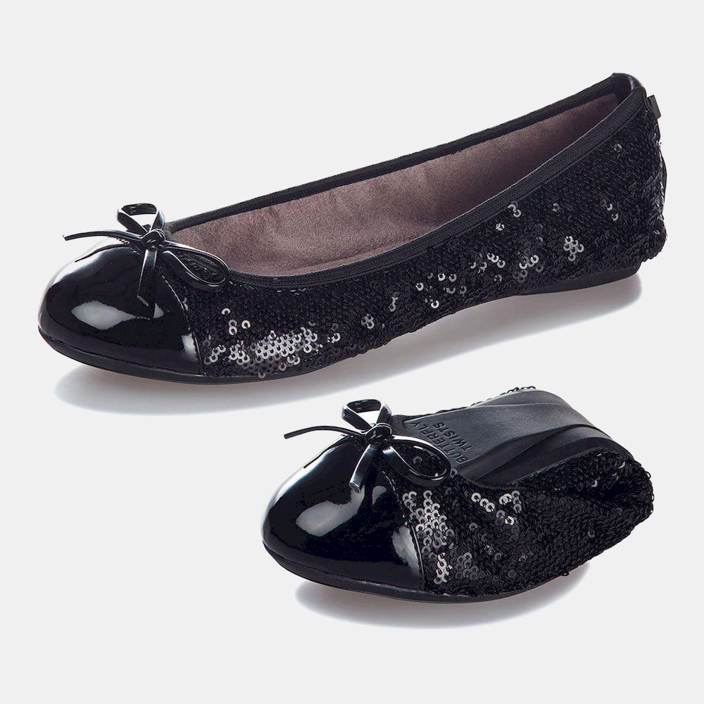 Butterfly Twists Sabrinas Ballet Flats Olivia Blk Lantej Preto Lantejoulas Shot4