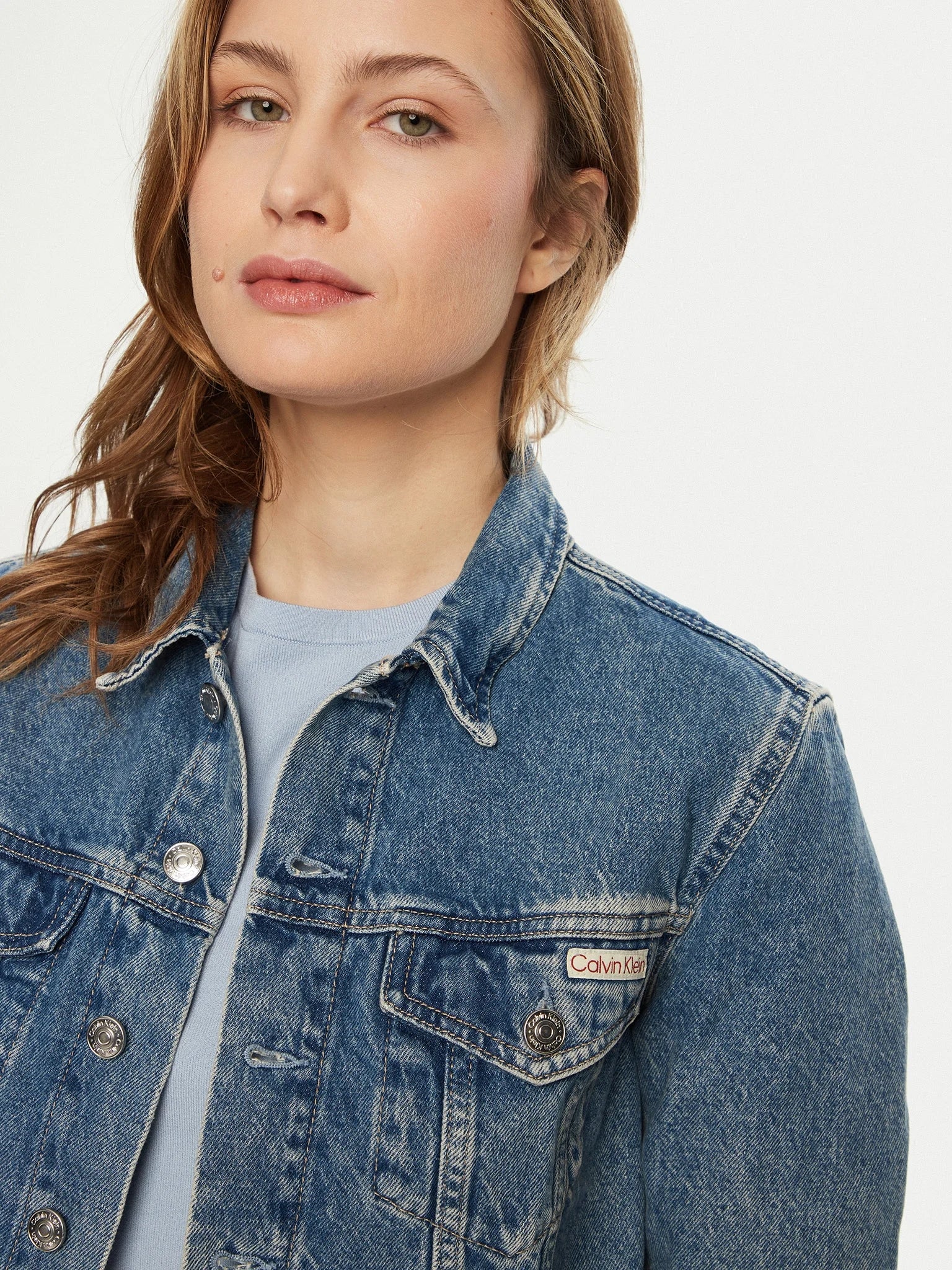 Blusão Calvin Klein Denim Cropped 90s