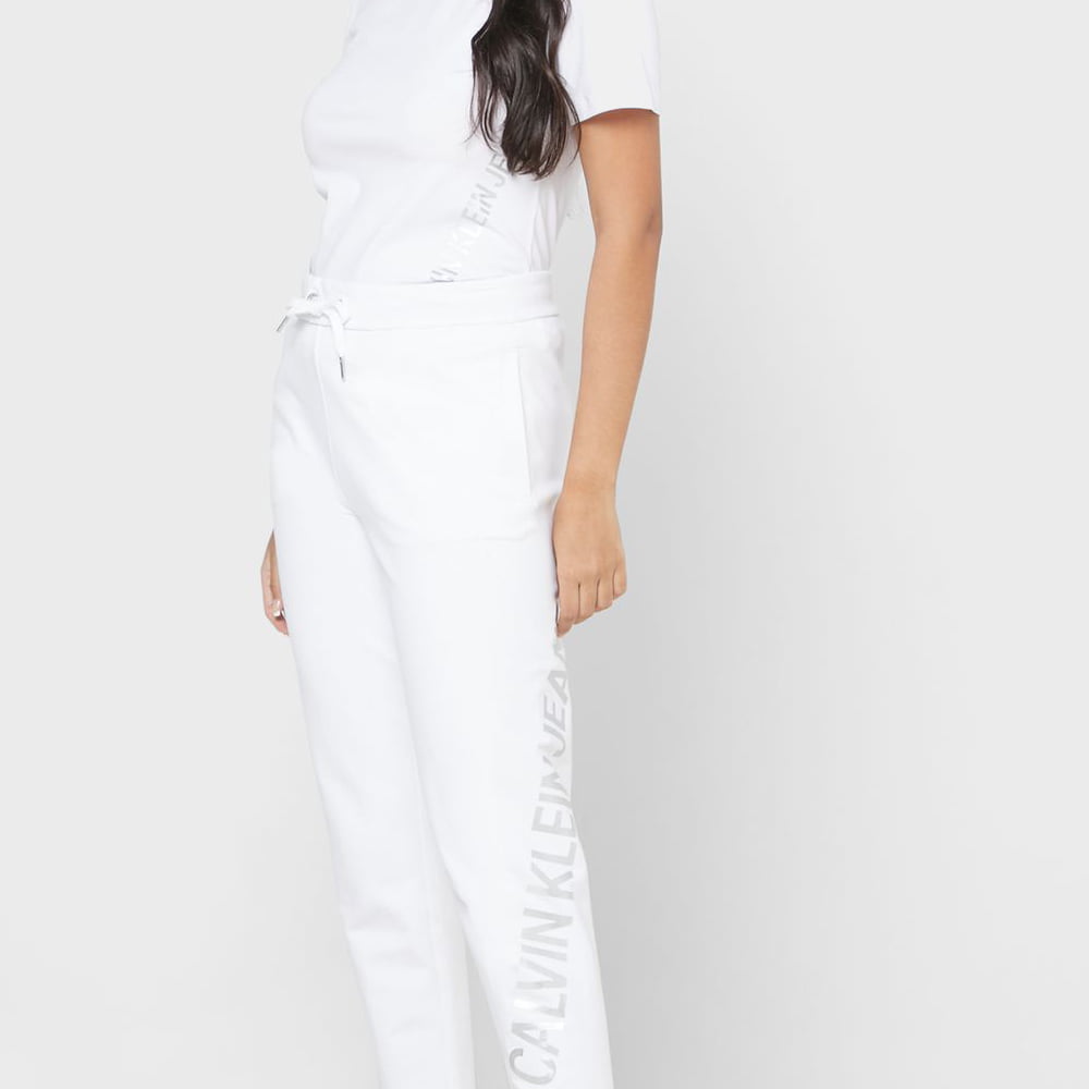 Calvin Klein Calças Trousers J20j214892 White Branco Shot1
