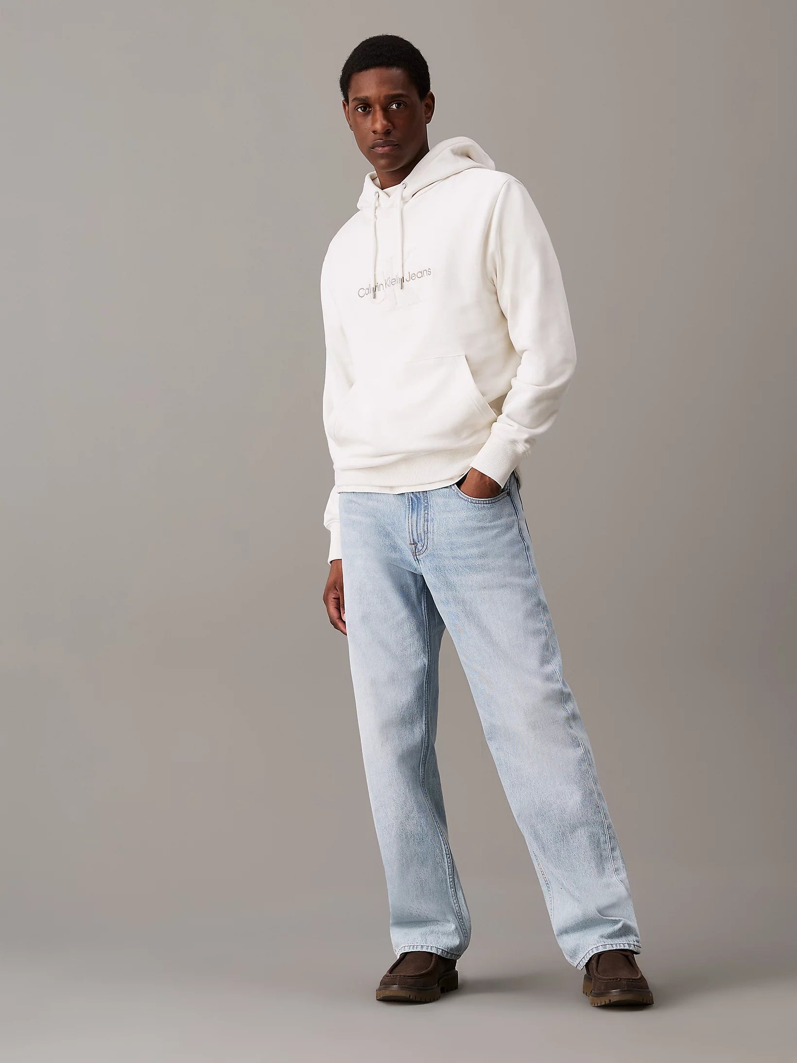 Calvin Klein Camisola Hoodie J30j326637 Ivory Ivory_shot3