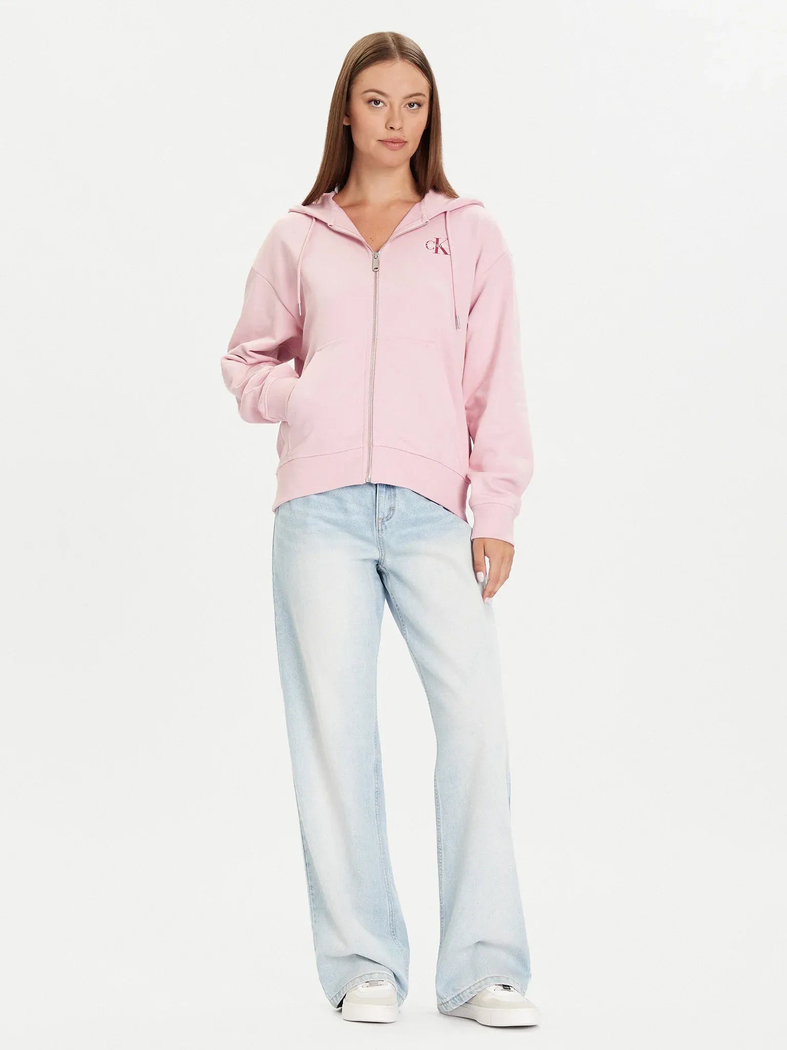 Calvin Klein Camisola Hoodie Lv047b270g Pink Rosa_shot1
