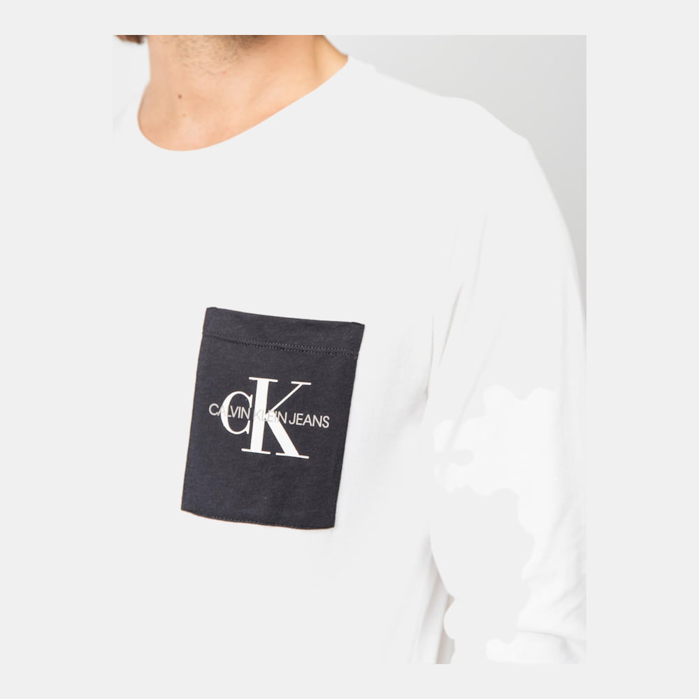 Calvin Klein Camisola Sweat J30j313797 White Branco Shot2