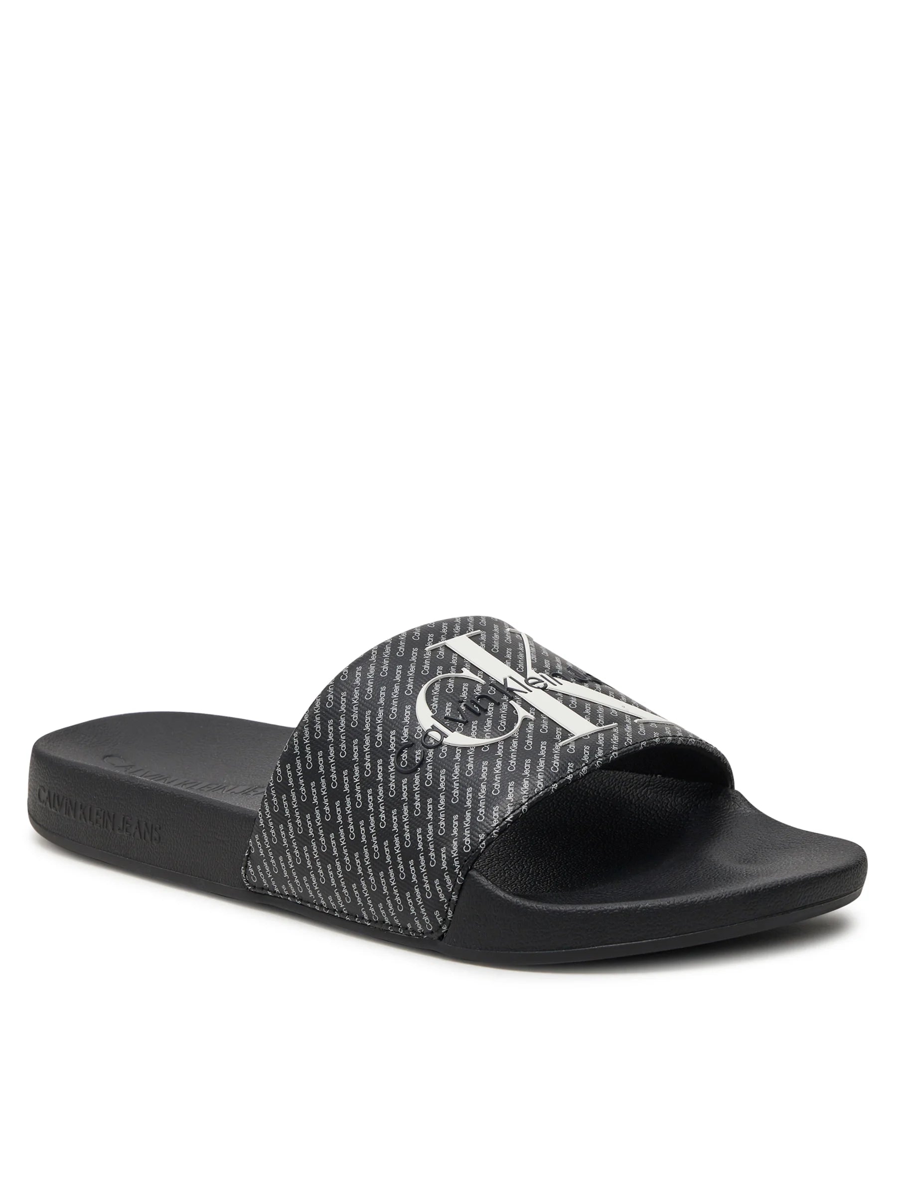 Calvin Klein Chinelos Slippers Ym0ym00955 Black.logo Preto_shot1