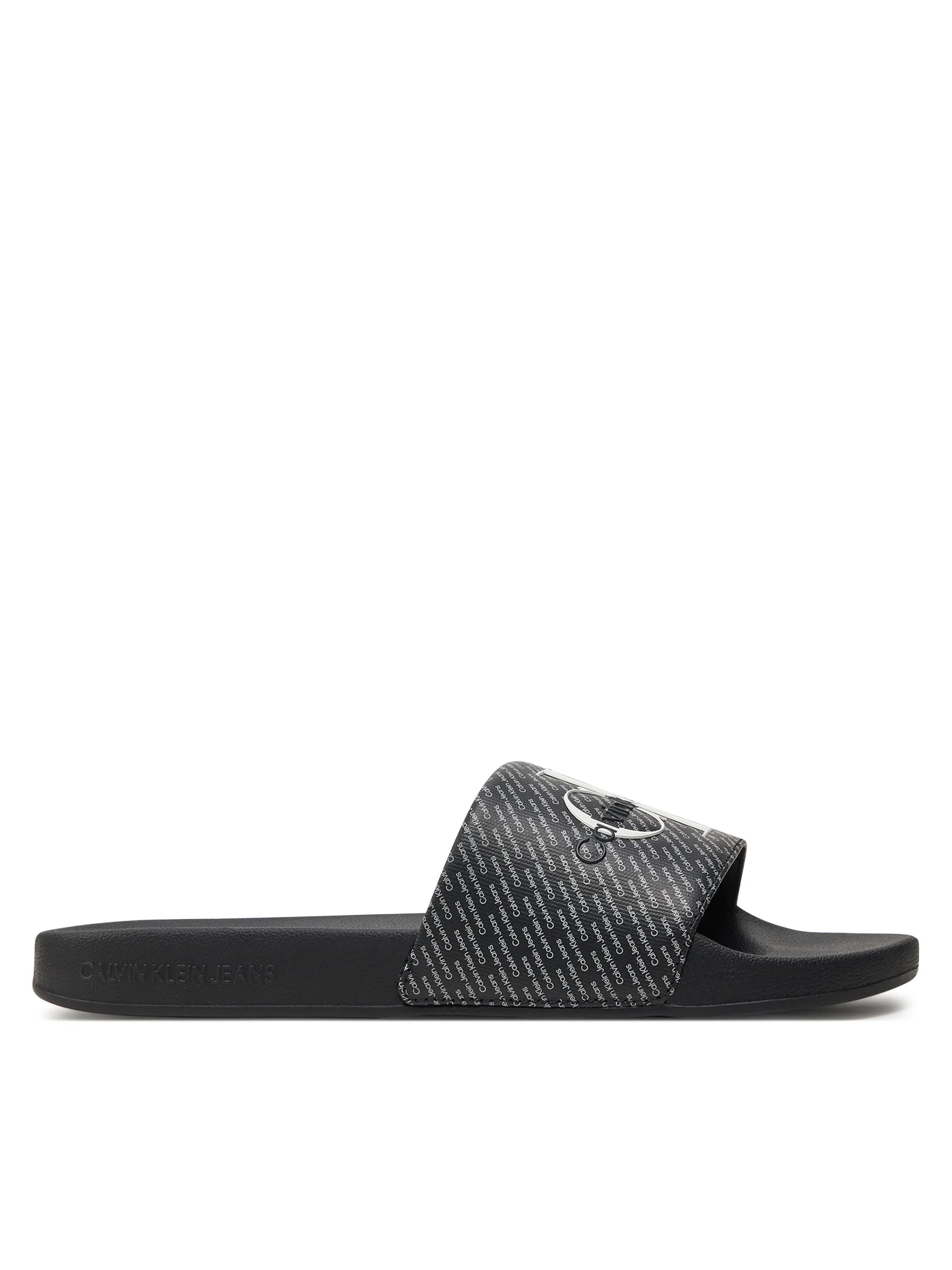 Calvin Klein Chinelos Slippers Ym0ym00955 Black.logo Preto_shot4