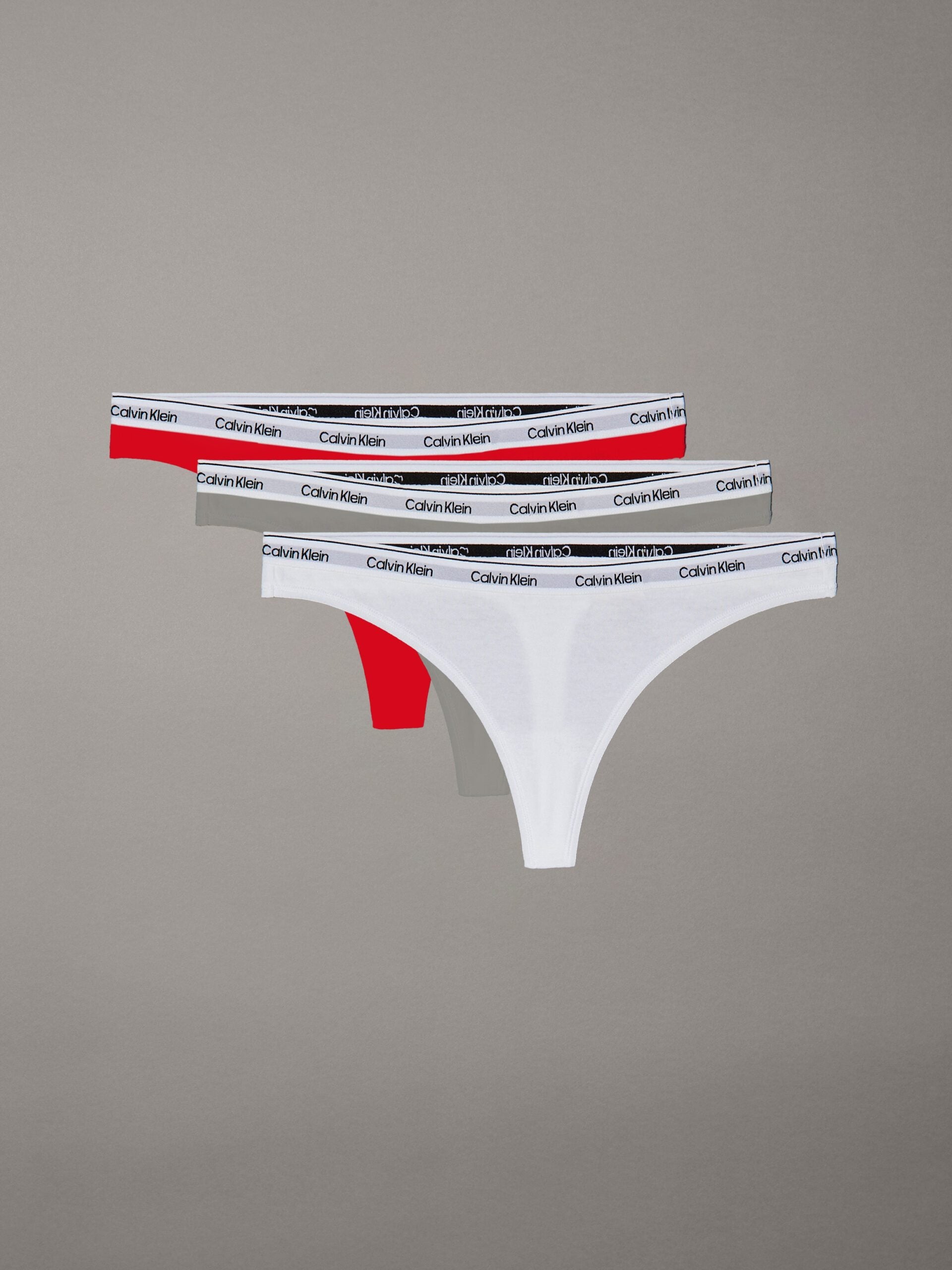 Calvin Klein Cueca Thong Qd5209e Grey Red Cinza Vermelho_shot3