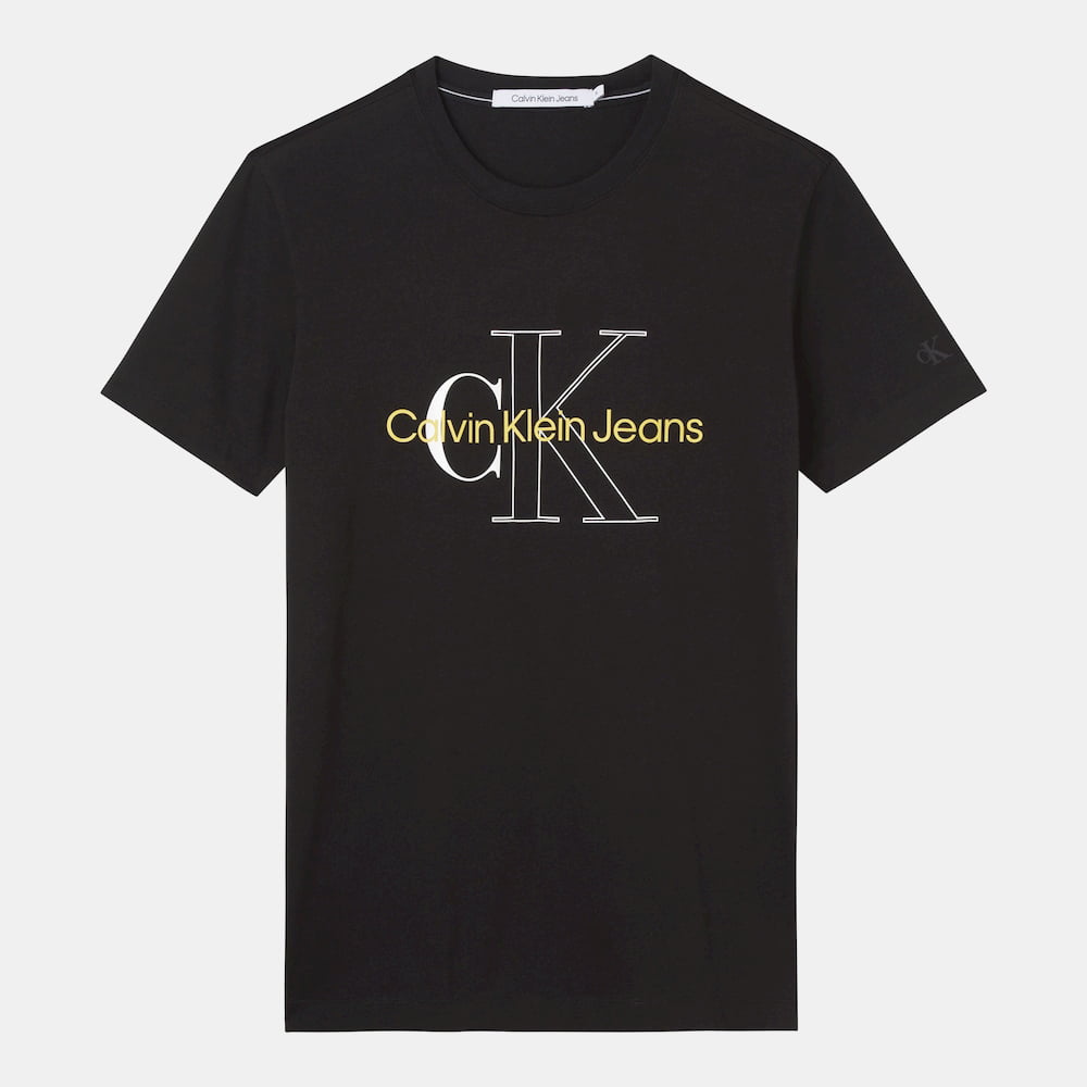 Calvin Klein T Shirt J30j320717 Blk Yellow Preto Amarelo Shot2