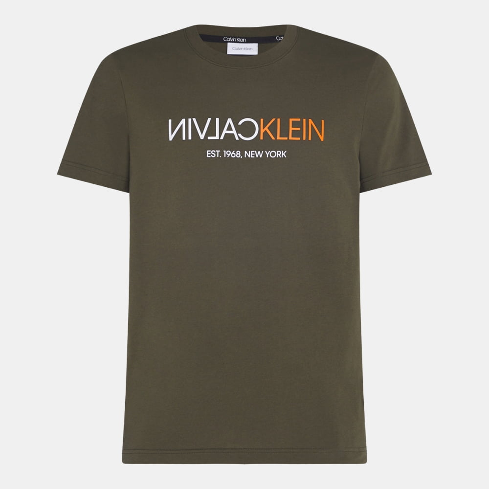 Calvin Klein T Shirt K10k106402 Green Moss Verde Moss Shot6