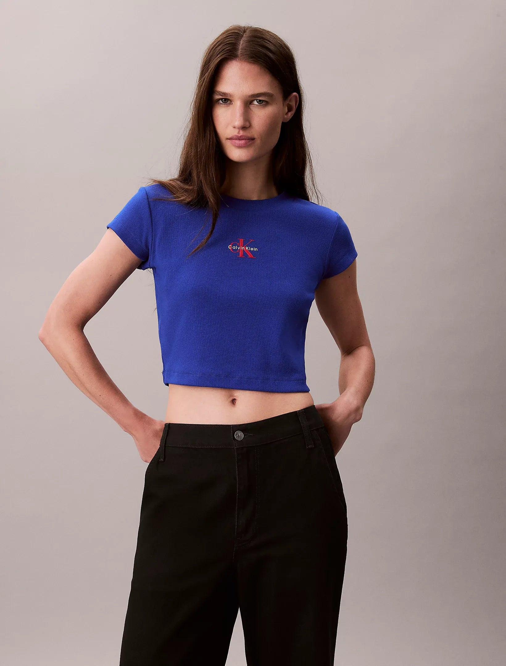Calvin Klein T Shirt Lv047ab802 Royal Blue Azul Royal_shot1