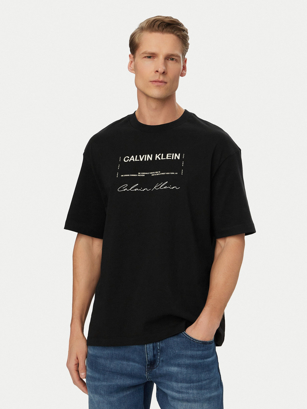 Calvin Klein T Shirt Lv04re827g Black Preto_shot2