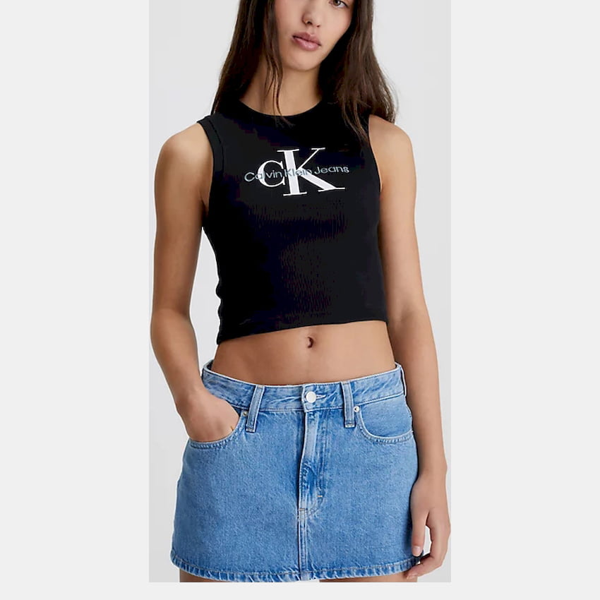 Calvin Klein Jeans Mineral Dye Rib Tank Top - Women's Vests And Tops