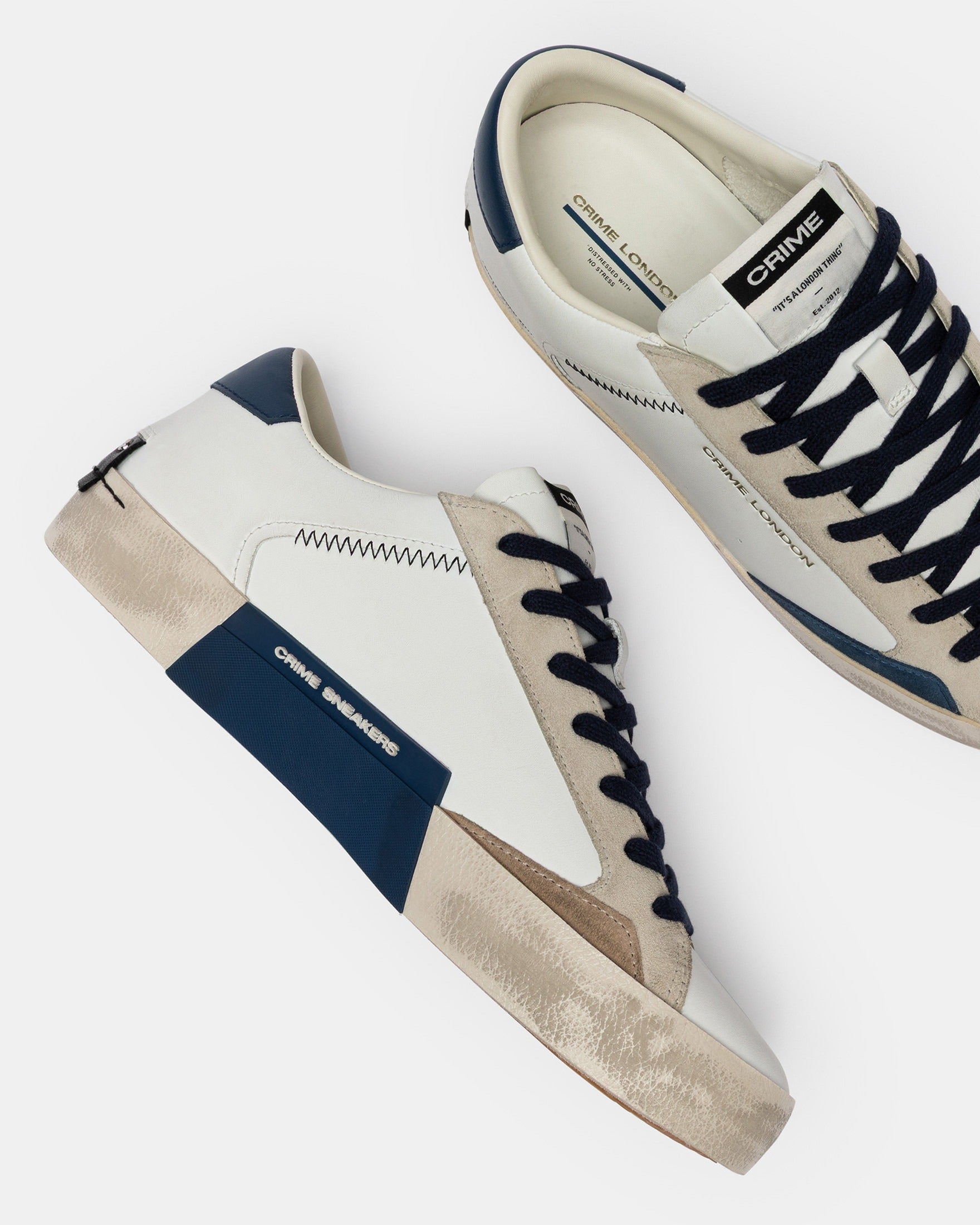 Crime London Sapatilhas Sneakers Shoes 19003pp8 Whi Blue Branco Azul_shot5