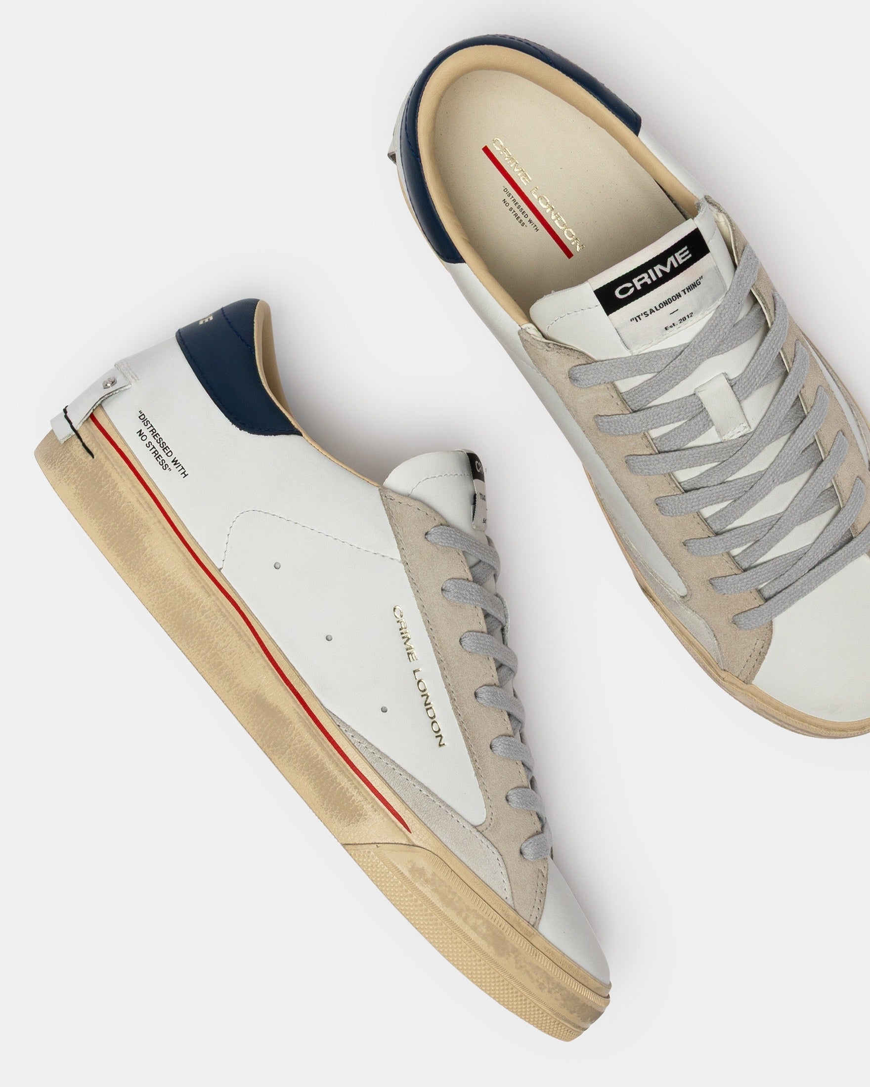 Crime London Sapatilhas Sneakers Shoes 19055pp8 Whi Nvy Branco Navy_shot5