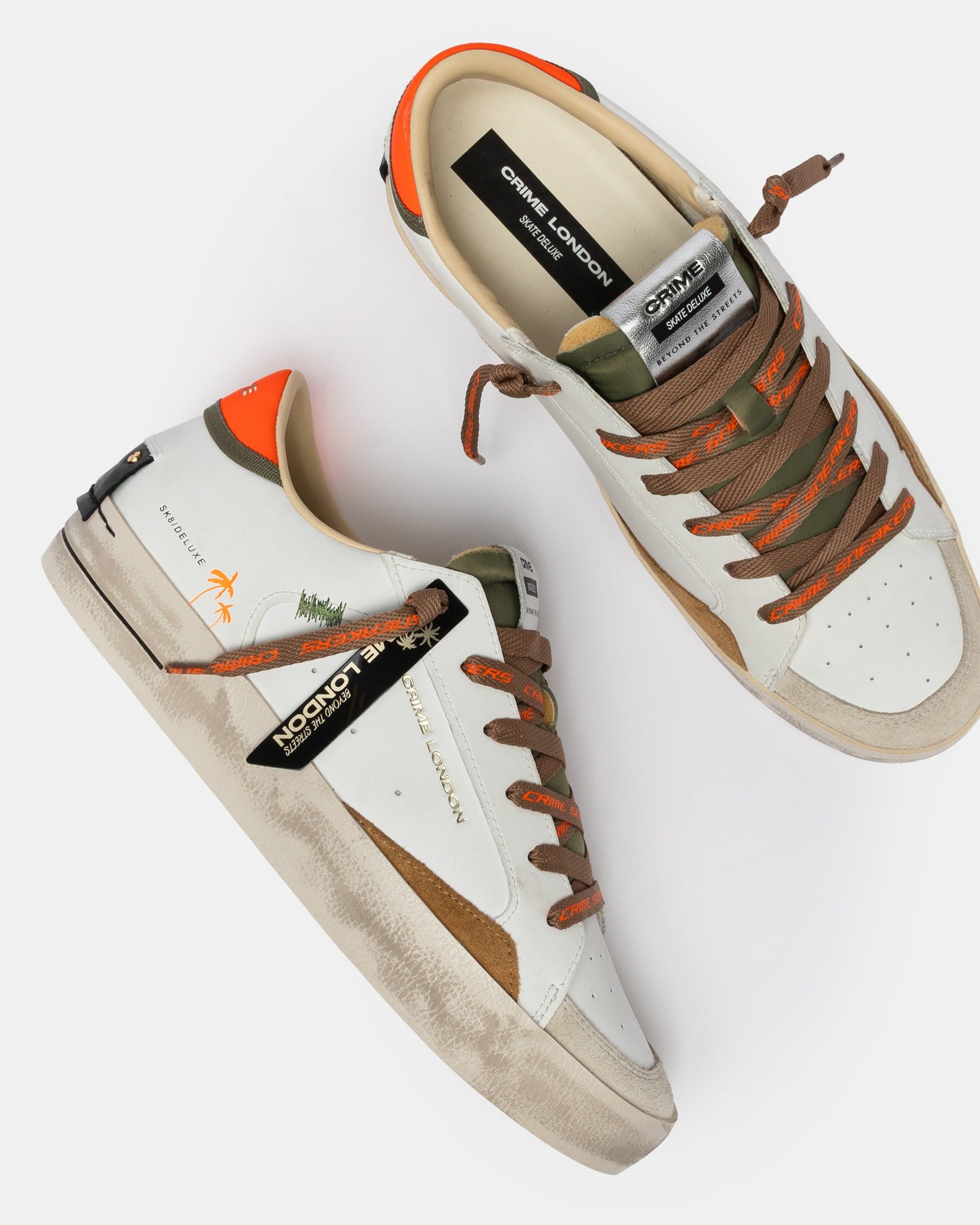 Crime London Sapatilhas Sneakers Shoes 19101pp8 White Oran Branco Laranja_shot5