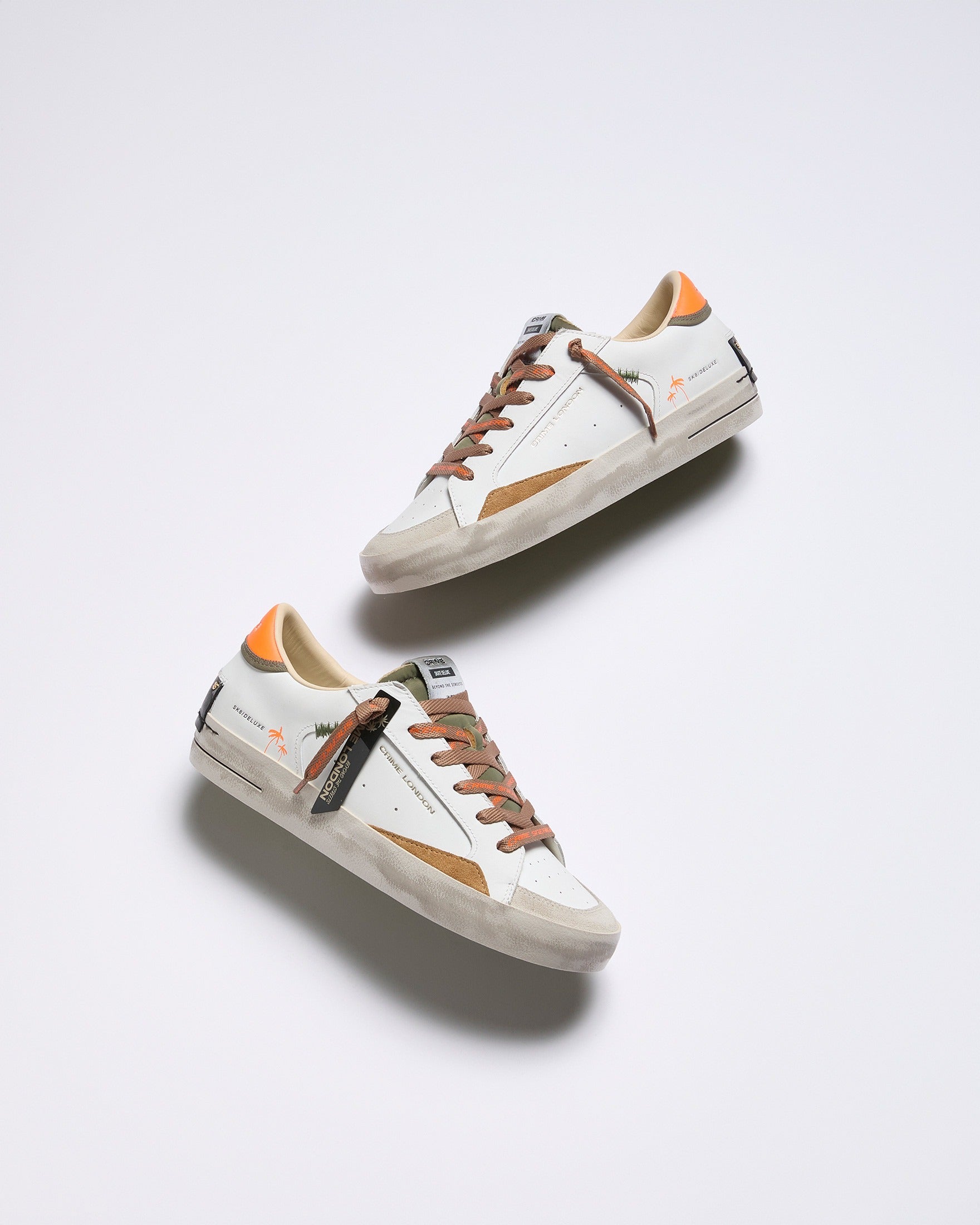 Crime London Sapatilhas Sneakers Shoes 19101pp8 White Oran Branco Laranja_shot7