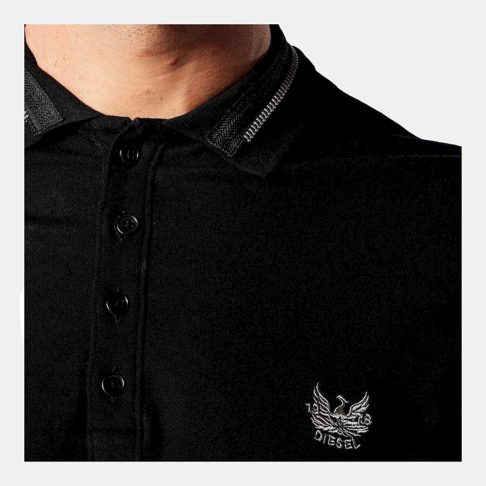Diesel Polo S8qd 00mxz Black Preto Shot6
