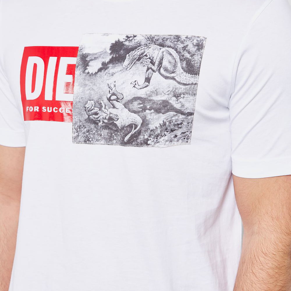 Diesel T Shirt 00siew 0091a White Branco Shot5