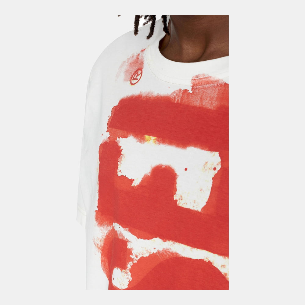 Diesel T Shirt A06483 0asub White Red Branco Vermelho Shot2