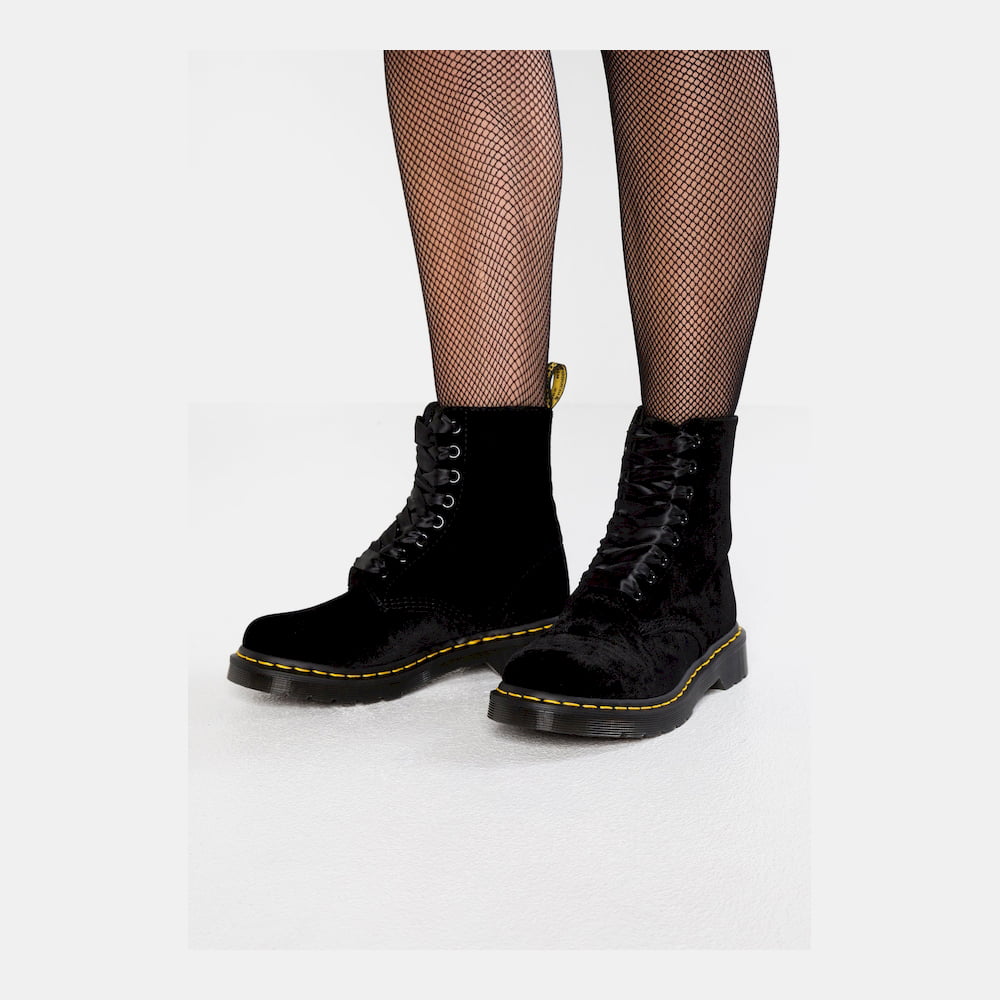 Dr Martens Botas Boots 1460 Velvet Black Preto Shot6