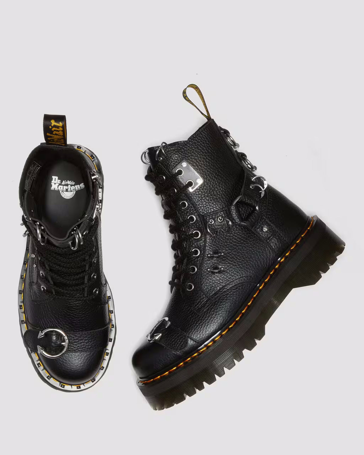Botas Dr Martens Jadon Hdw Preto E Metal