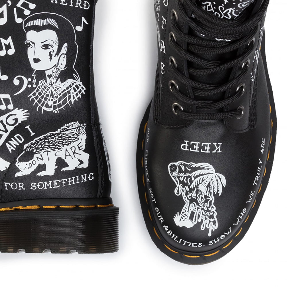 Dr.martens Botas Boots 1460 Scribble Blk White Preto Branco Shot5