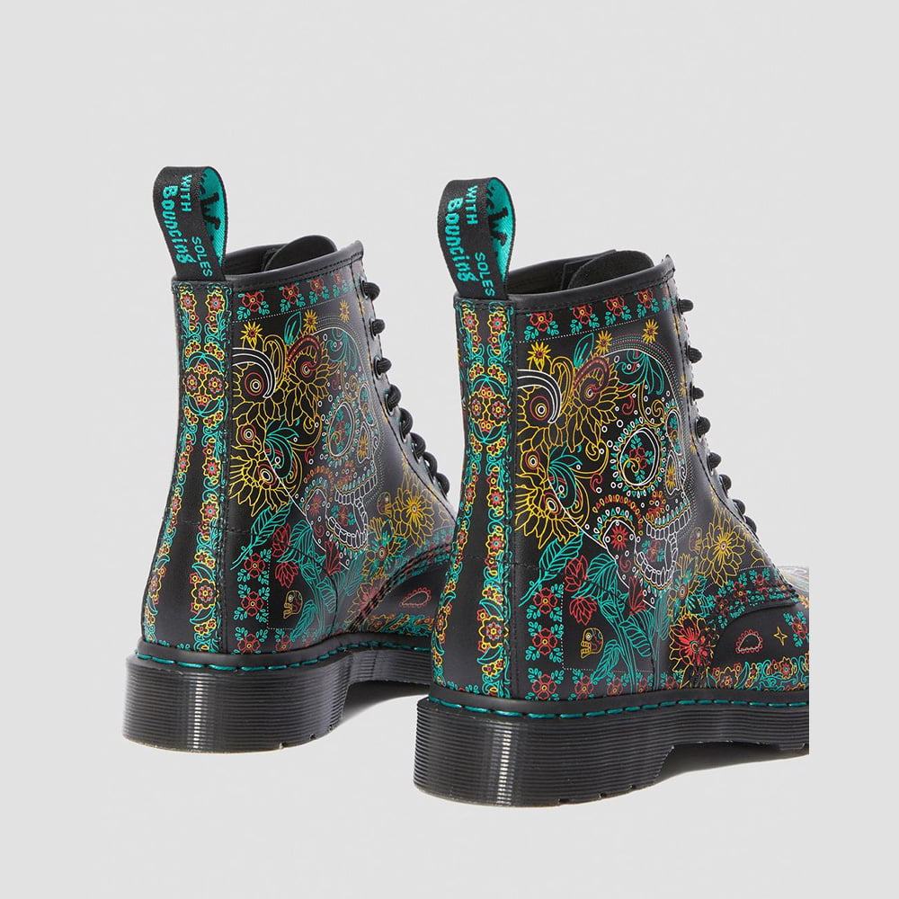 Dr.martens Botas Boots 1460 Skull Blk Multi Preto Multicolor Shot4