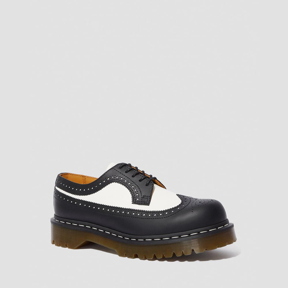 Dr.martens Sapatos Shoes 3989 Brogue Blk White Preto Branco Shot1